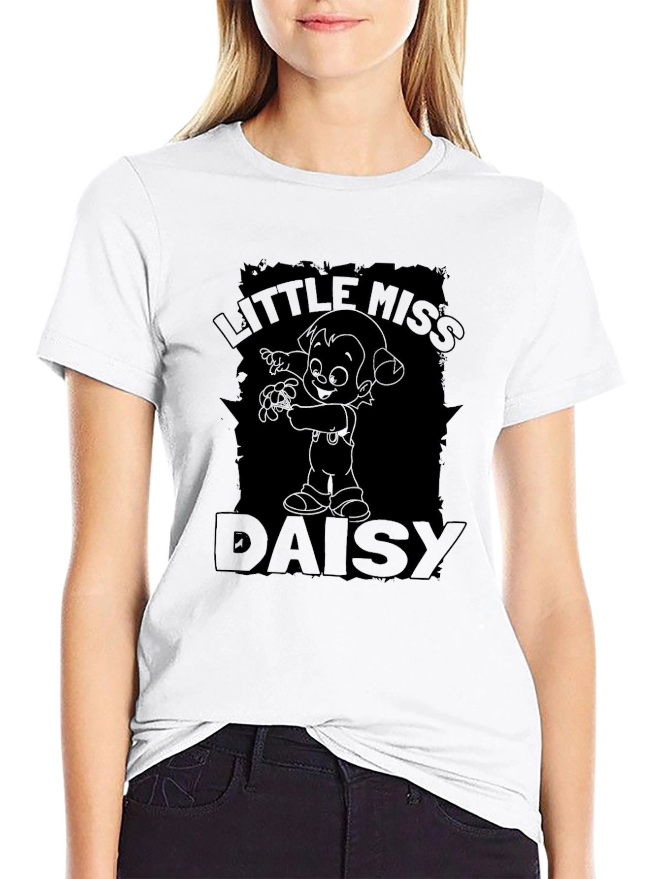 Little Miss Daisy Black T-Shirt