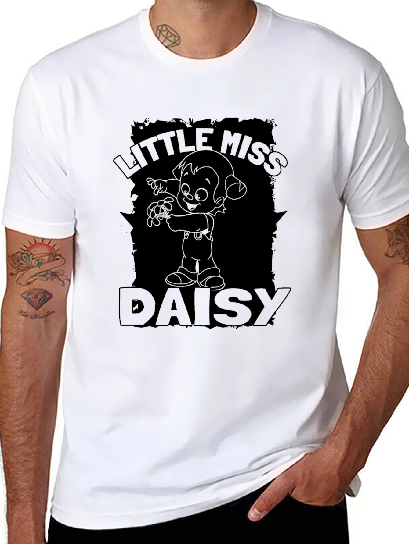 Little Miss Daisy Black T-Shirt