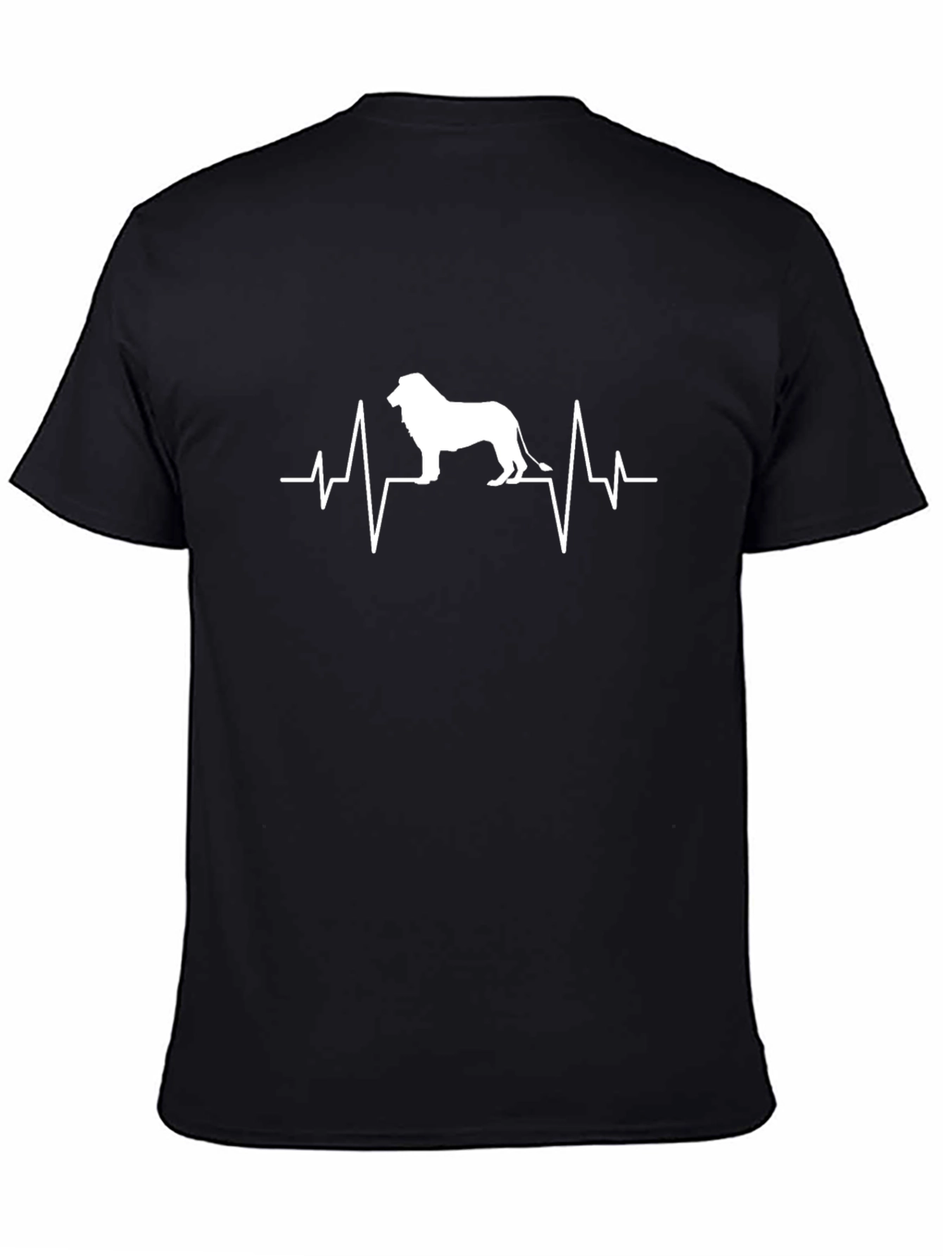 Lion Heartbeat Graphic Tee - Mens Black T-Shirt