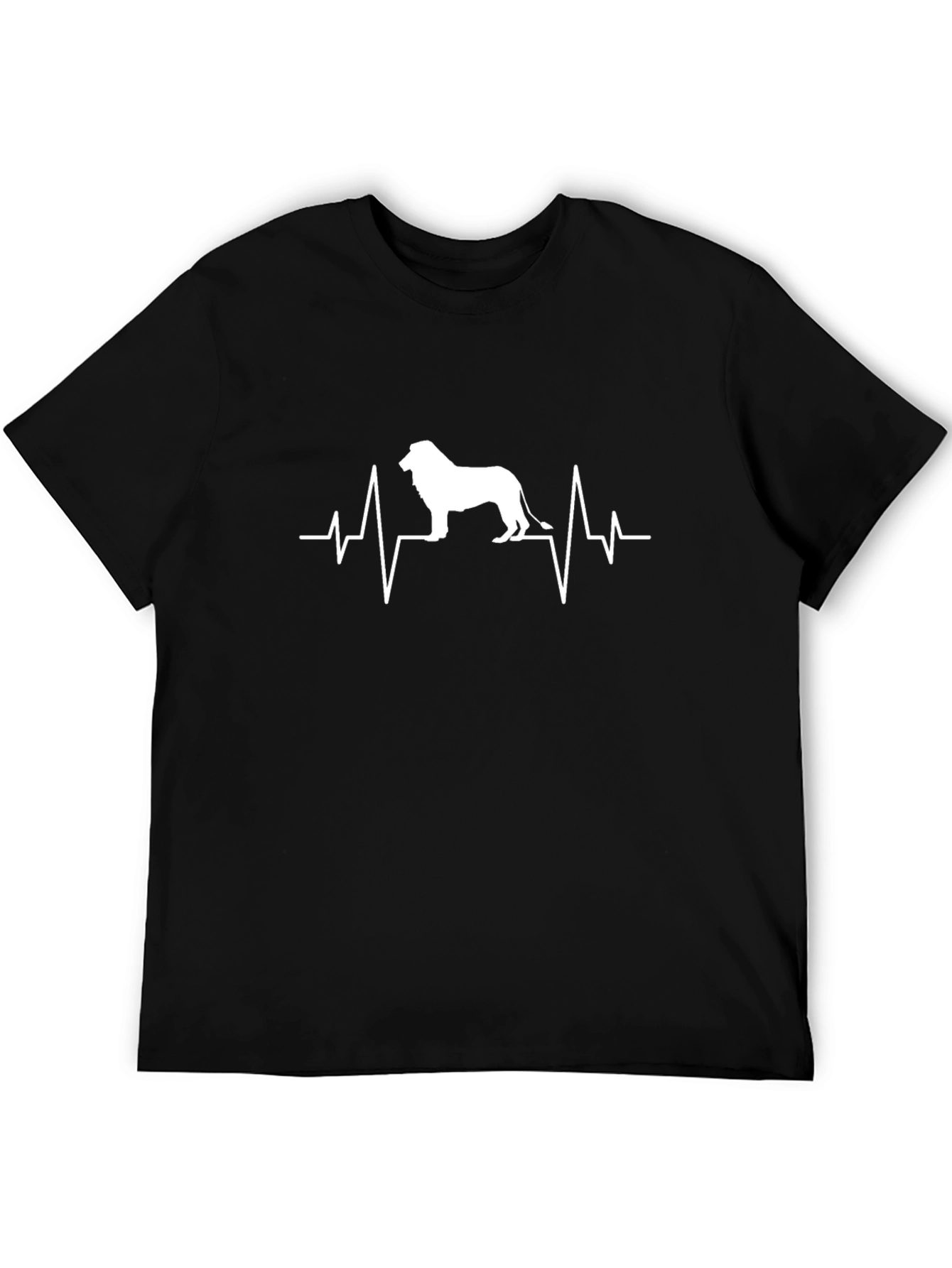 Lion Heartbeat Graphic Tee - Mens Black T-Shirt