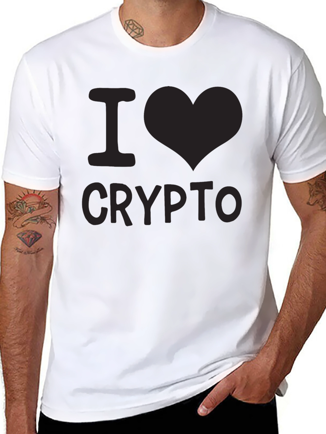 I Love Crypto Black T-Shirt