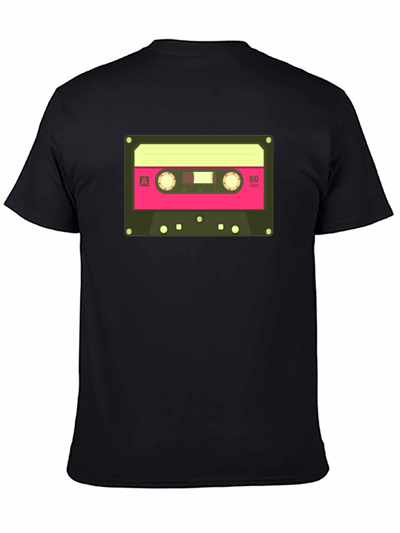Retro Cassette Tape Graphic Tee - Classic Black T-Shirt