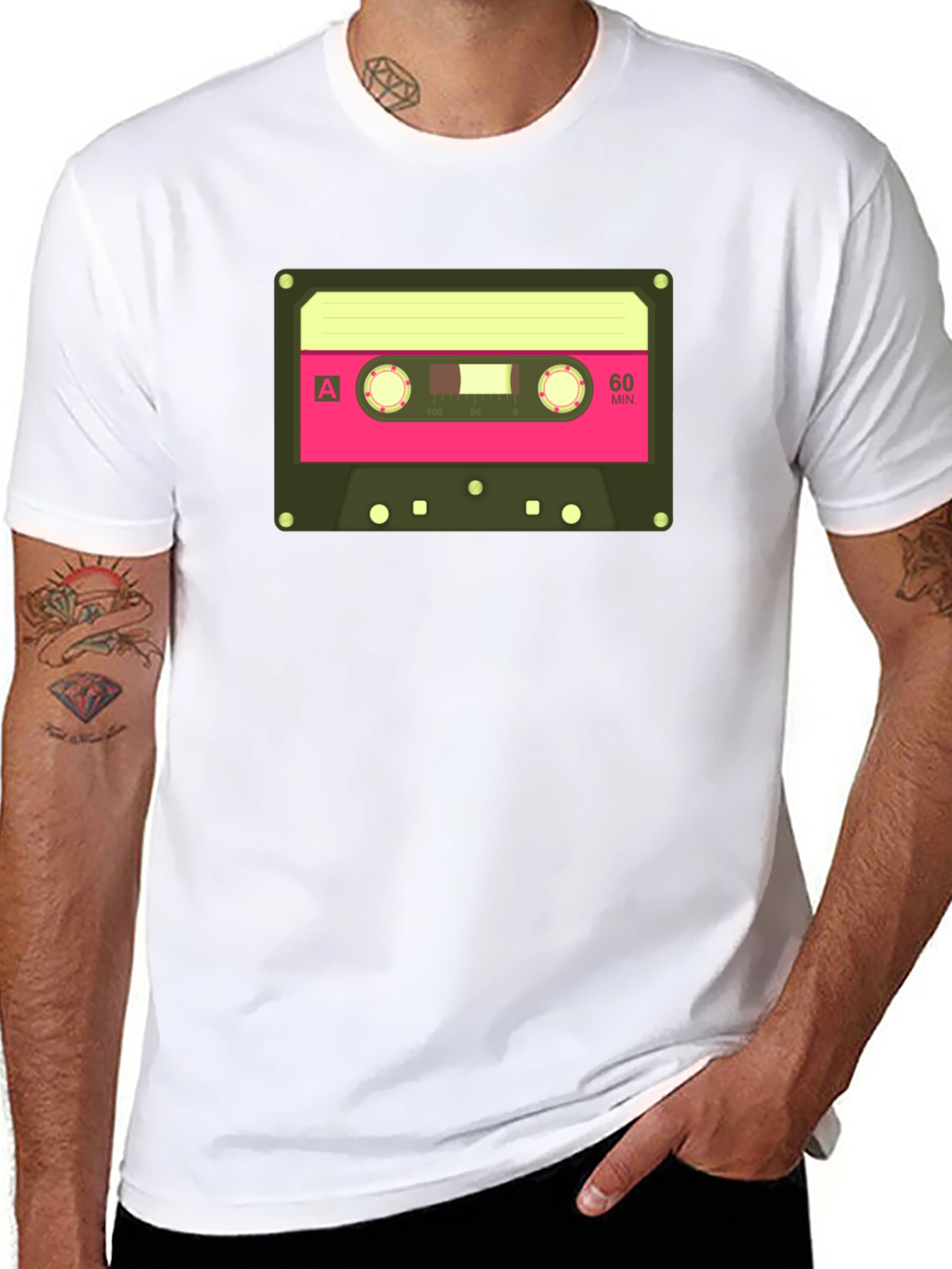 Retro Cassette Tape Graphic Tee - Classic Black T-Shirt