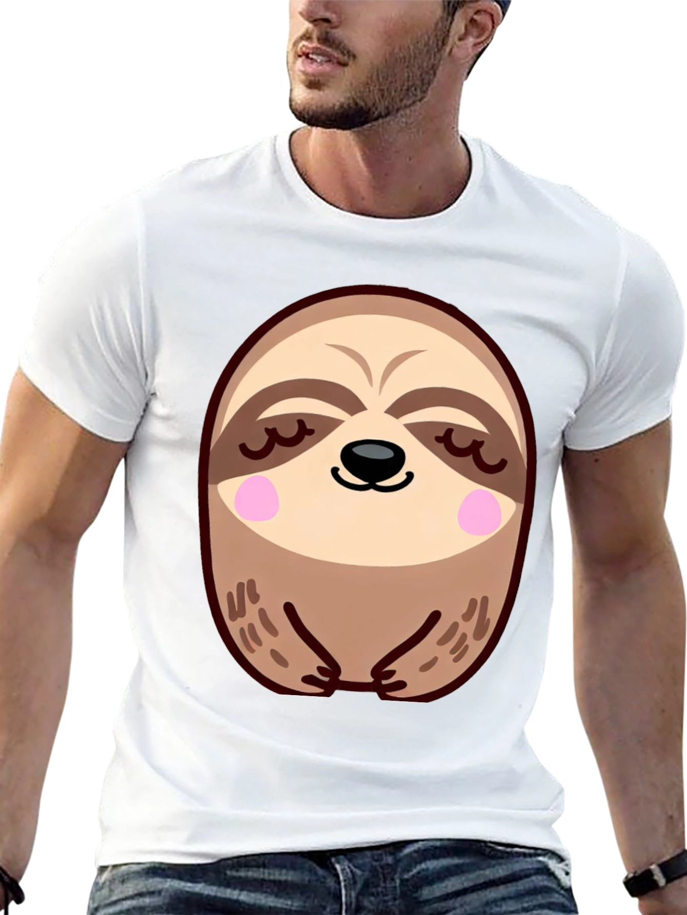 Cute Sloth Graphic Tee - Relaxed Comfort