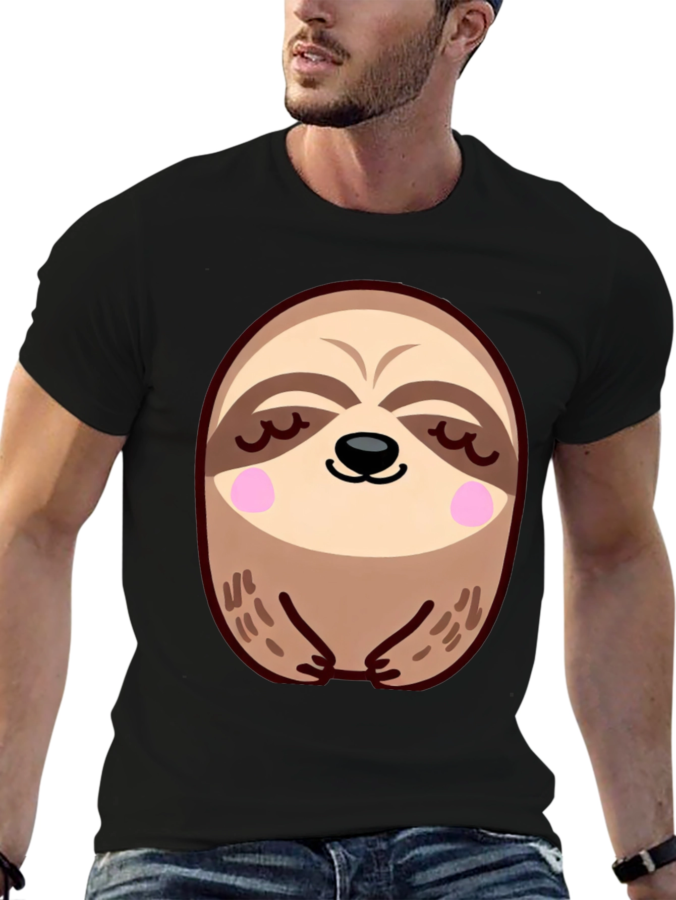 Cute Sloth Graphic Tee - Relaxed Comfort