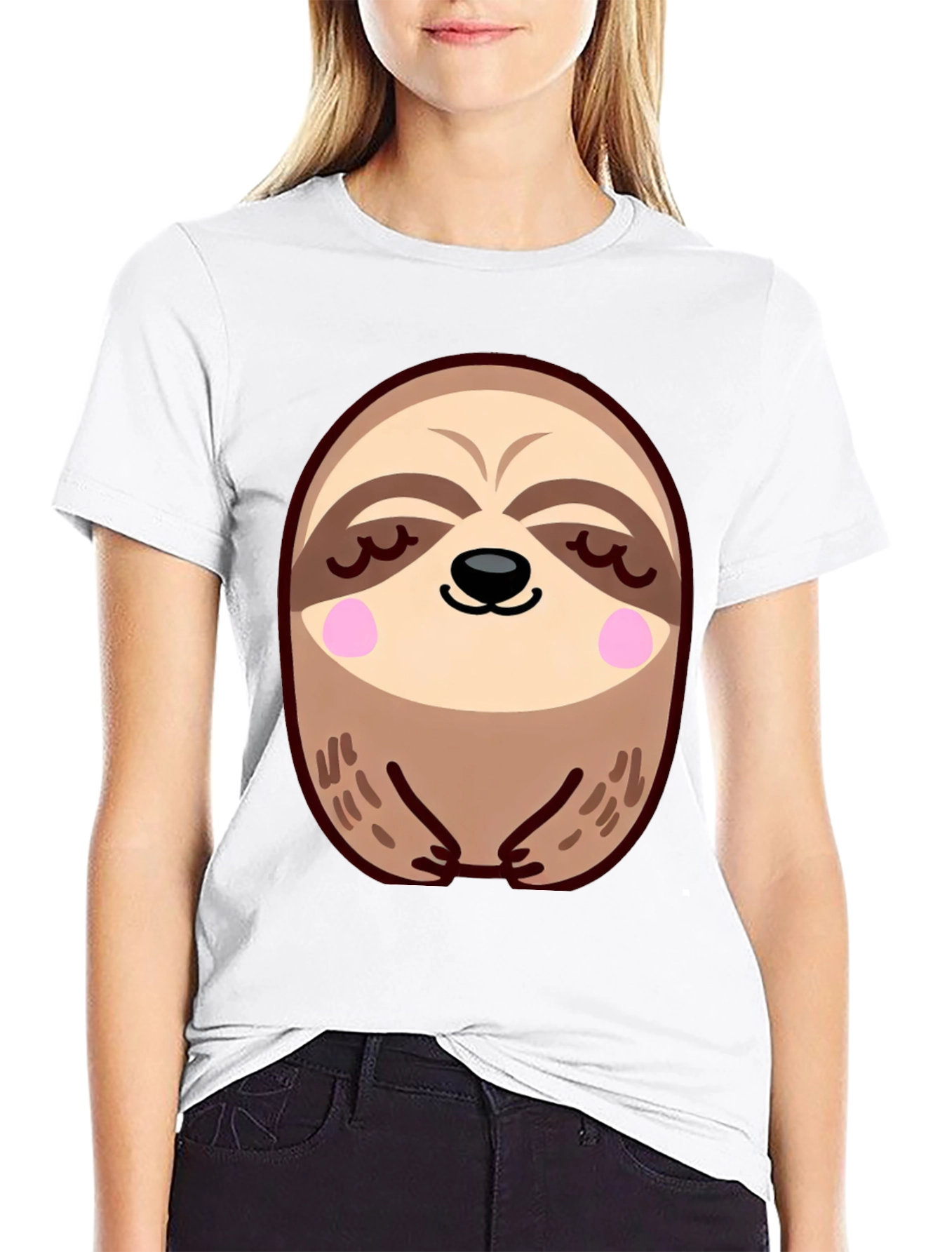 Cute Sloth Graphic Tee - Relaxed Comfort