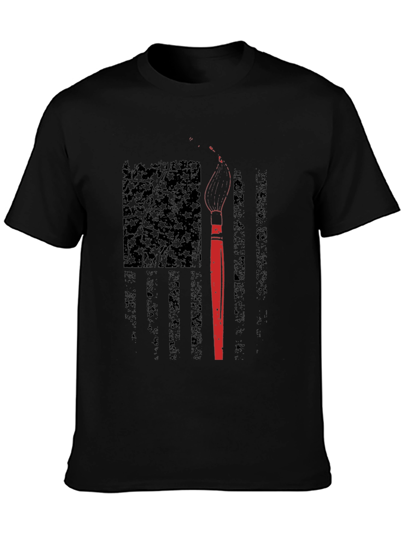 American Flag Artist T-Shirt - Patriotic Painter Tee