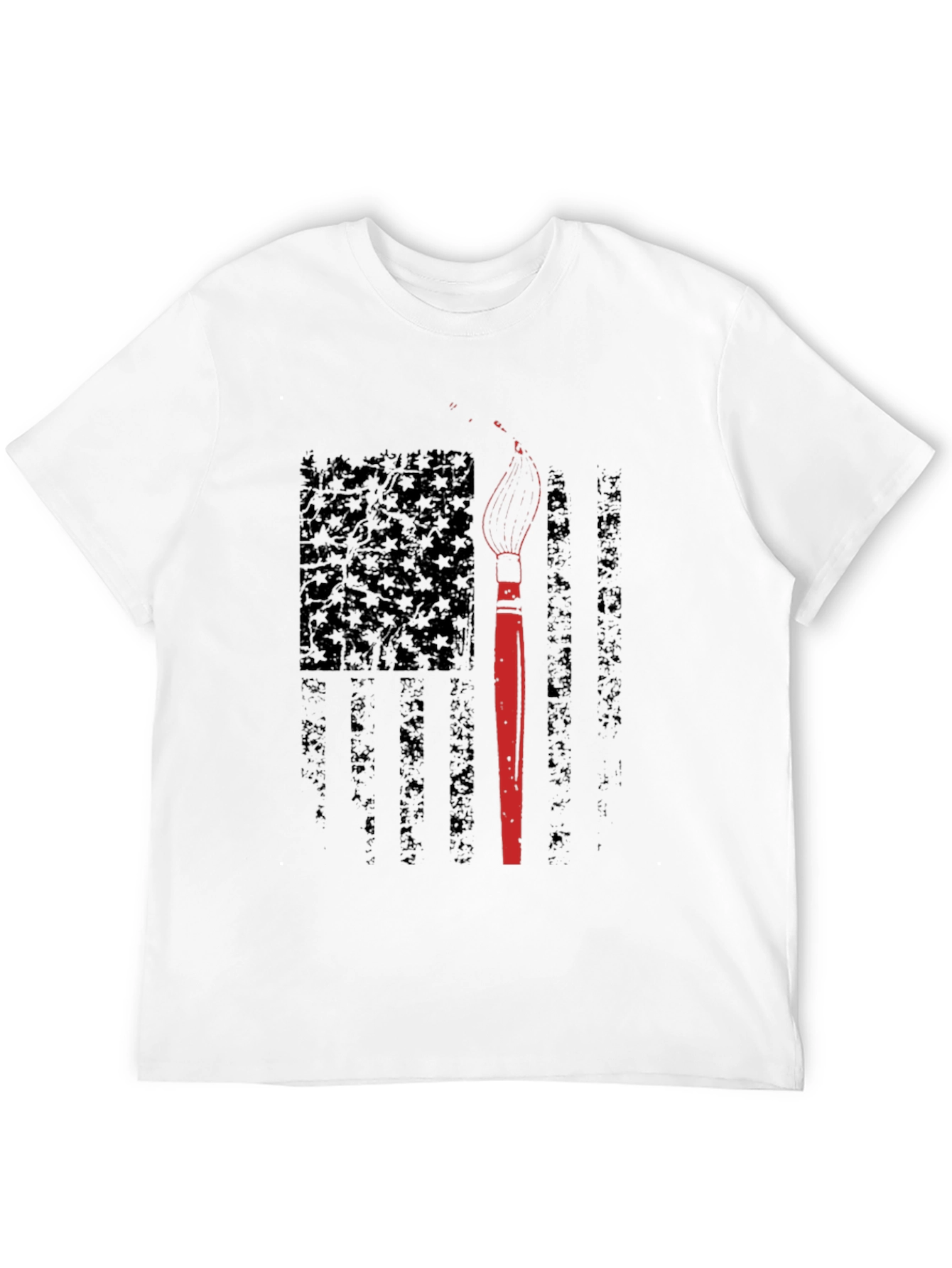 American Flag Artist T-Shirt - Patriotic Painter Tee