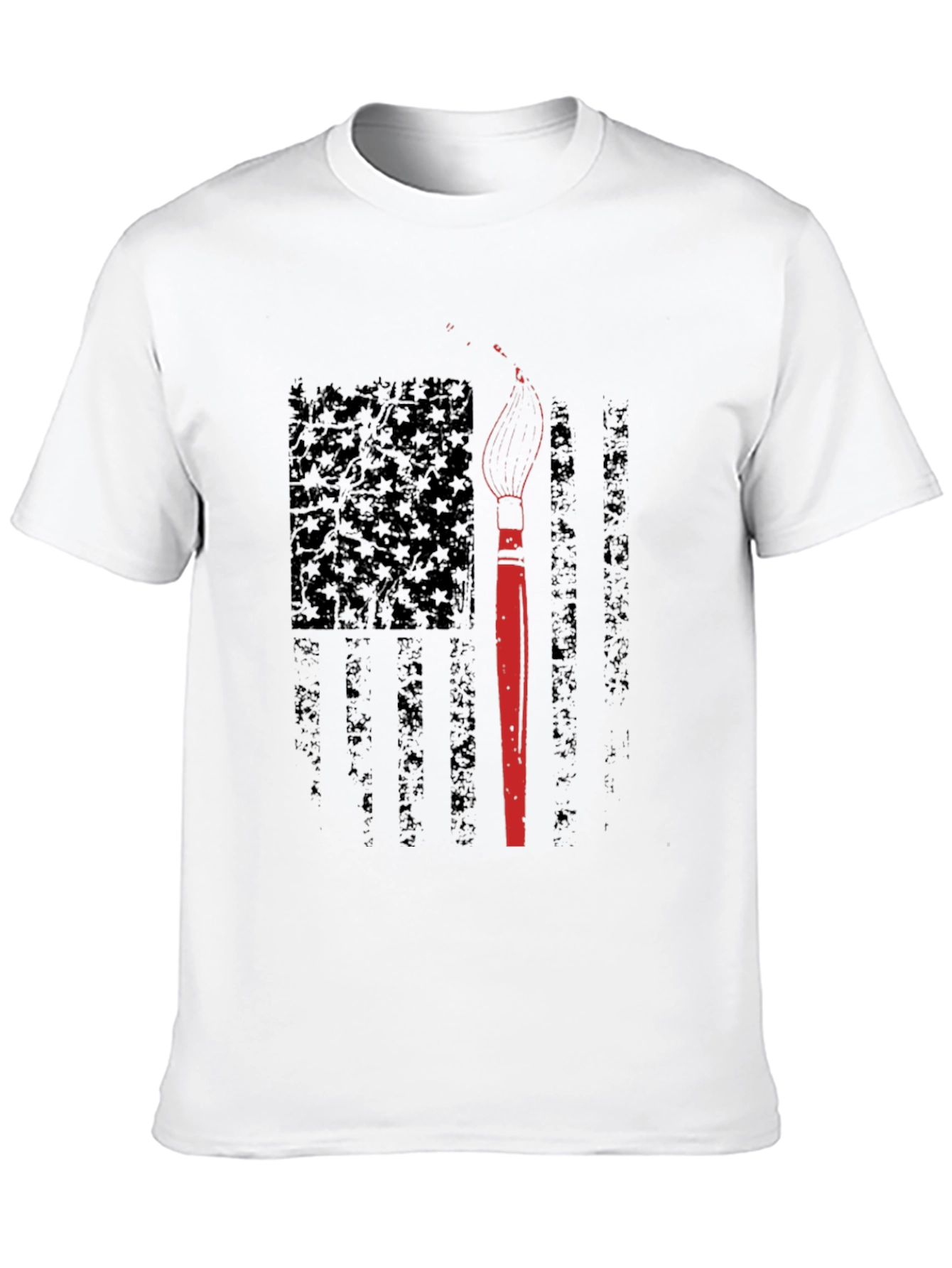 American Flag Artist T-Shirt - Patriotic Painter Tee