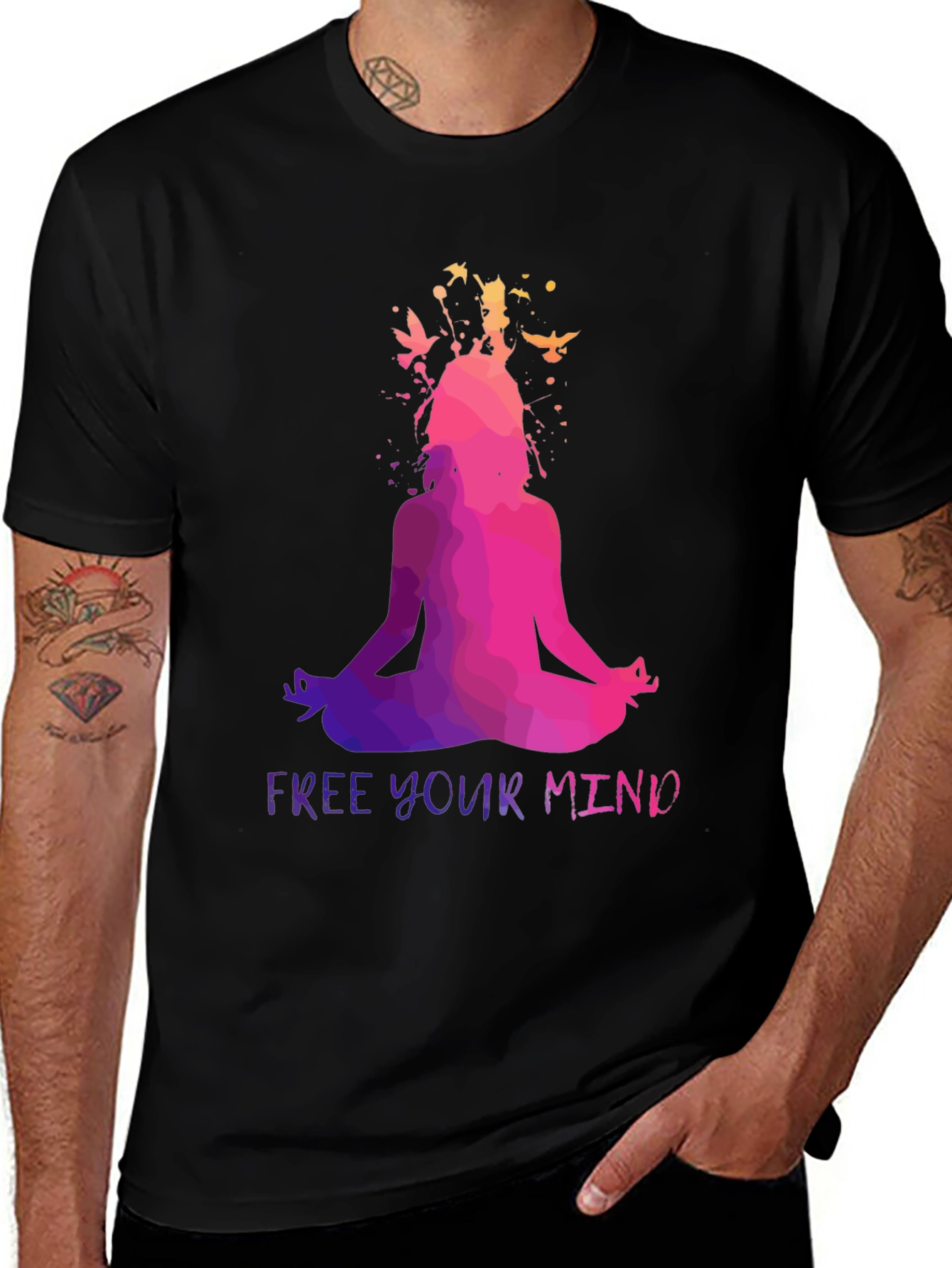 Free Your Mind Yoga T-Shirt - Meditating Silhouette