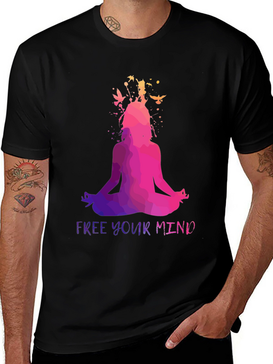 Free Your Mind Yoga T-Shirt - Meditating Silhouette