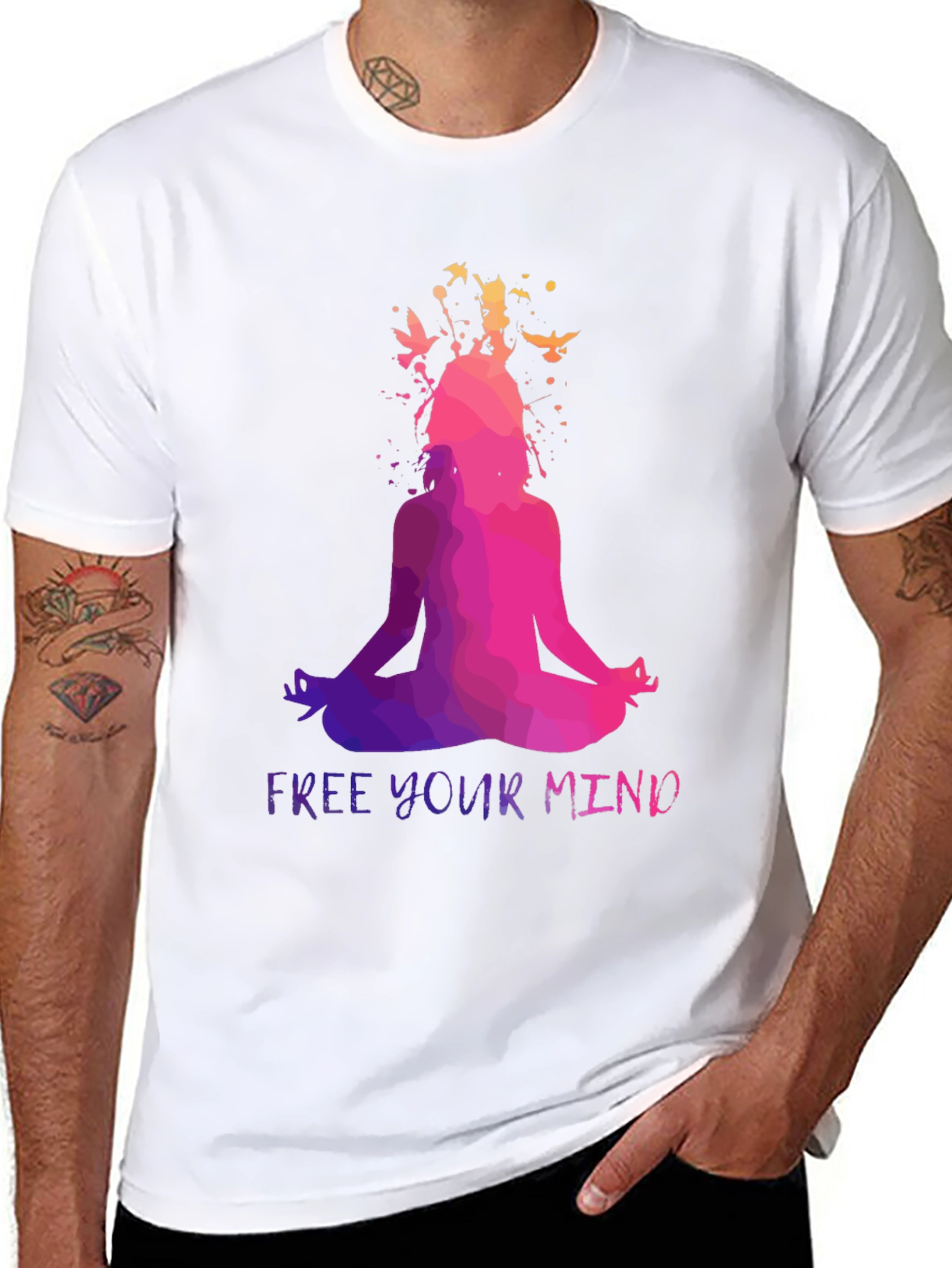 Free Your Mind Yoga T-Shirt - Meditating Silhouette