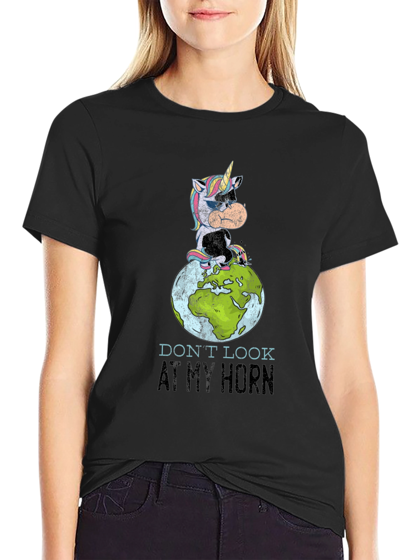 Unicorn Globe Graphic T-Shirt