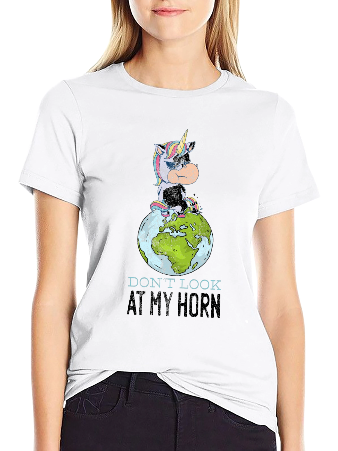 Unicorn Globe Graphic T-Shirt