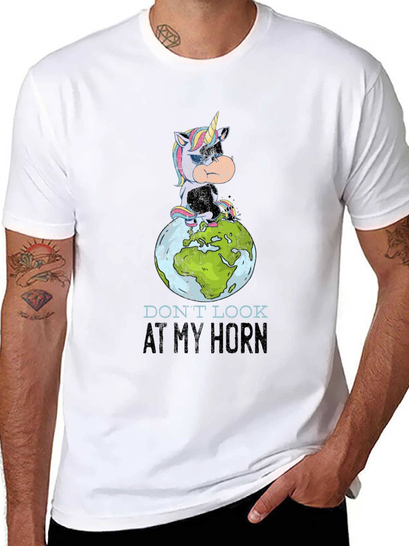 Unicorn Globe Graphic T-Shirt