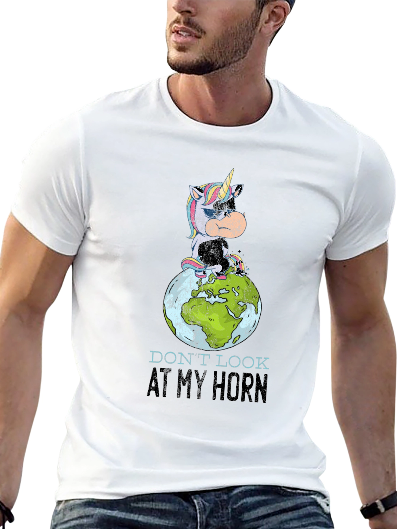 Unicorn Globe Graphic T-Shirt