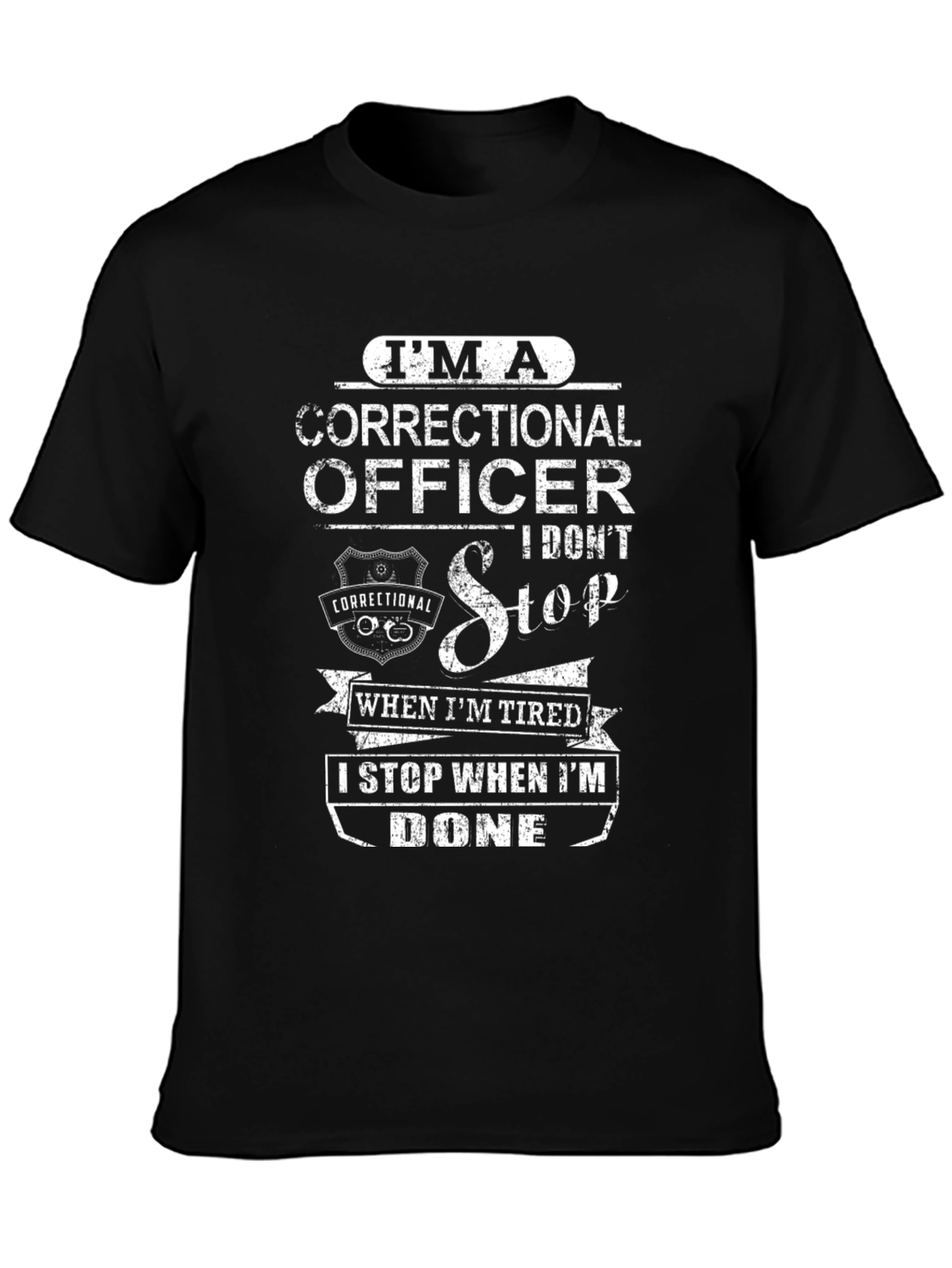 Correctional Officer Black Graphic T-Shirt