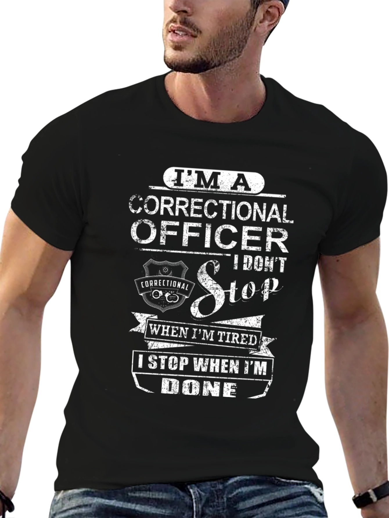 Correctional Officer Black Graphic T-Shirt