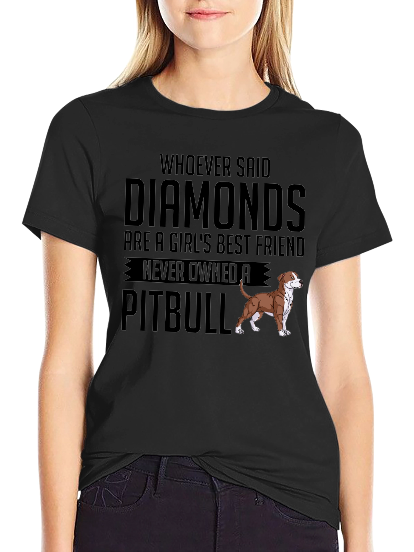 Pitbull Lover T-Shirt - Diamonds Best Friend