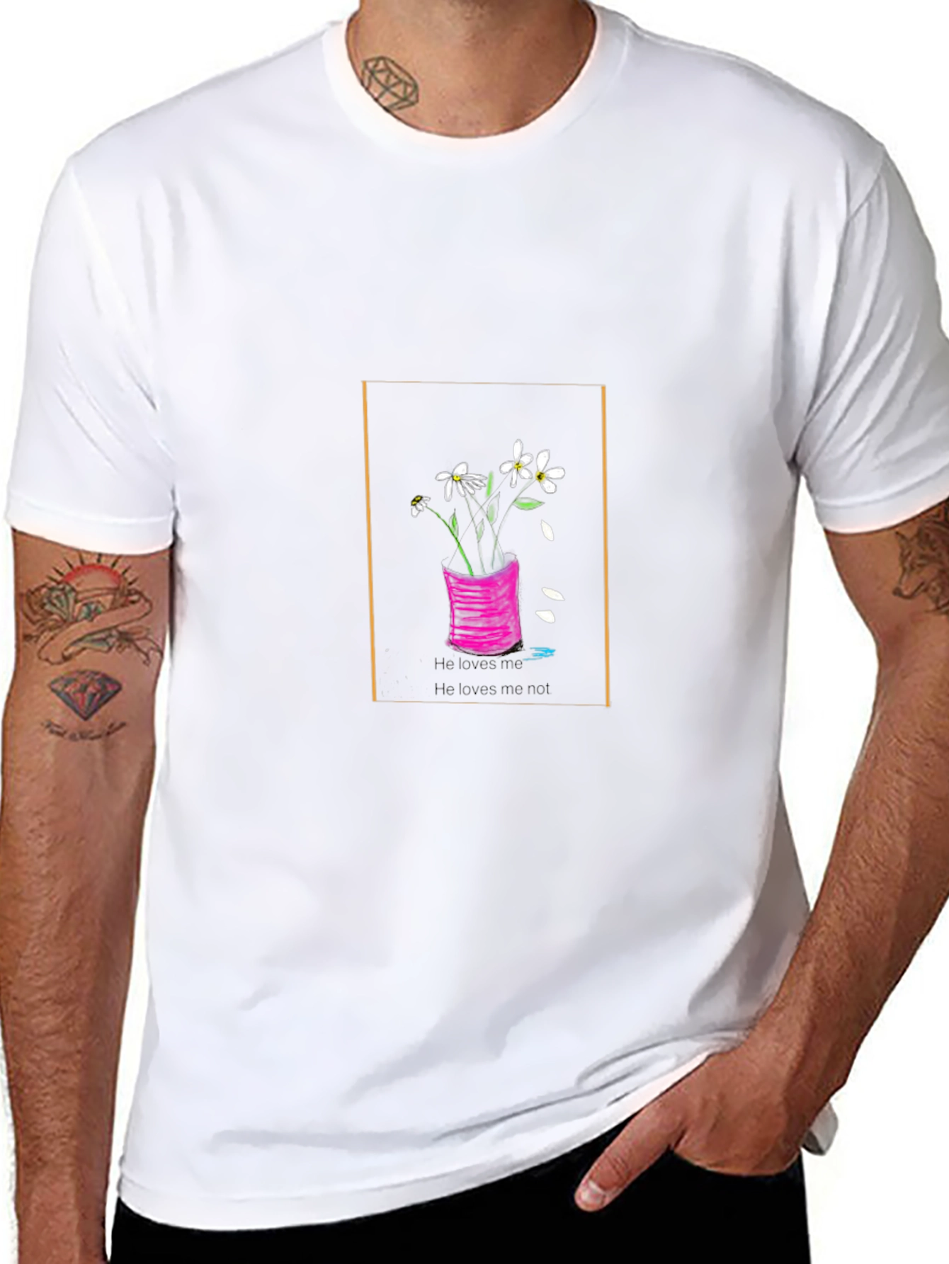 Floral Vase Graphic Black T-Shirt