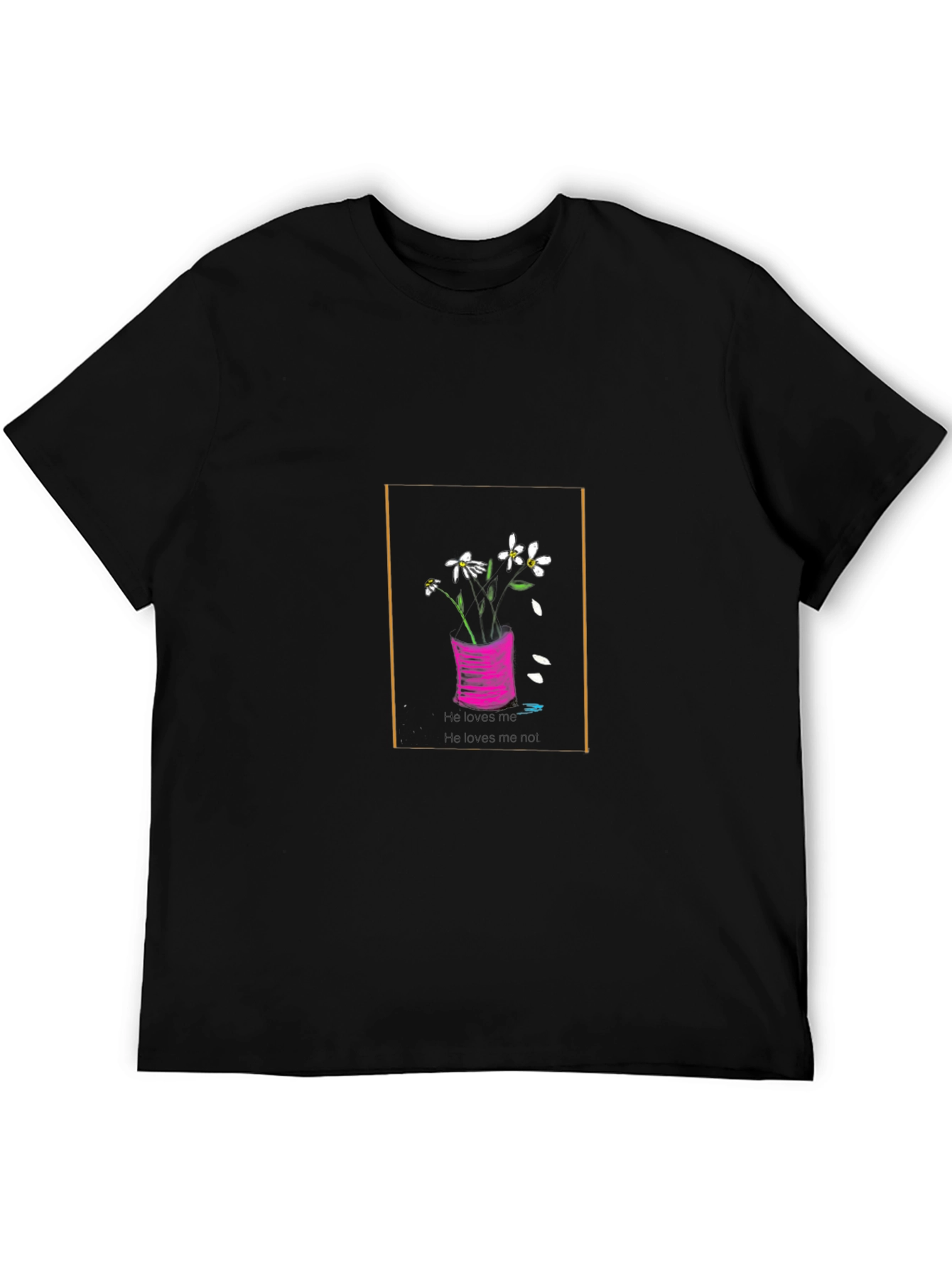 Floral Vase Graphic Black T-Shirt