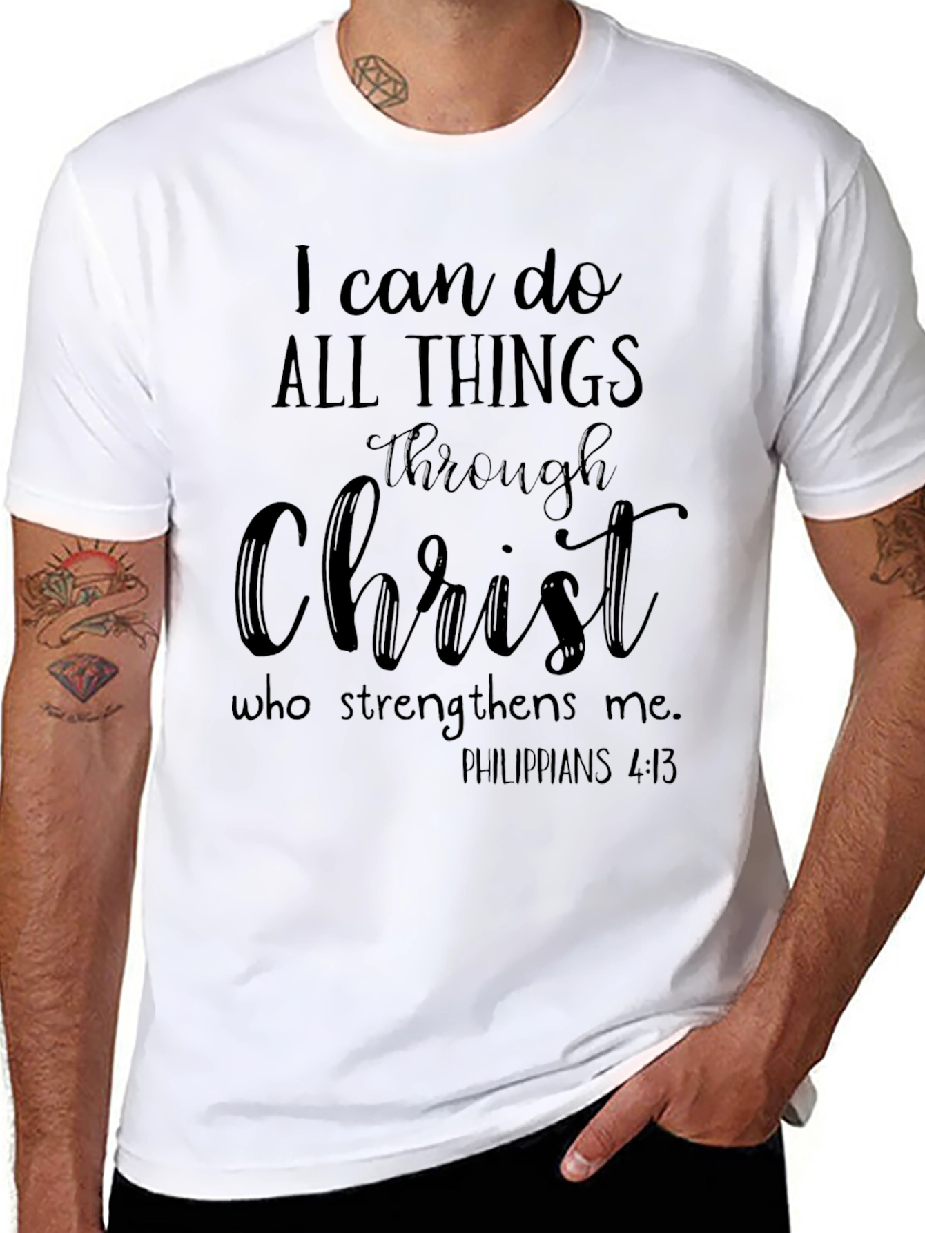 I Can Do All Things Through Christ Black T-Shirt