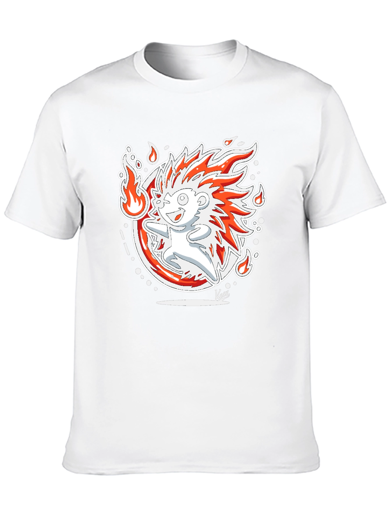 Fiery Hedgehog Graphic Print Black T-Shirt