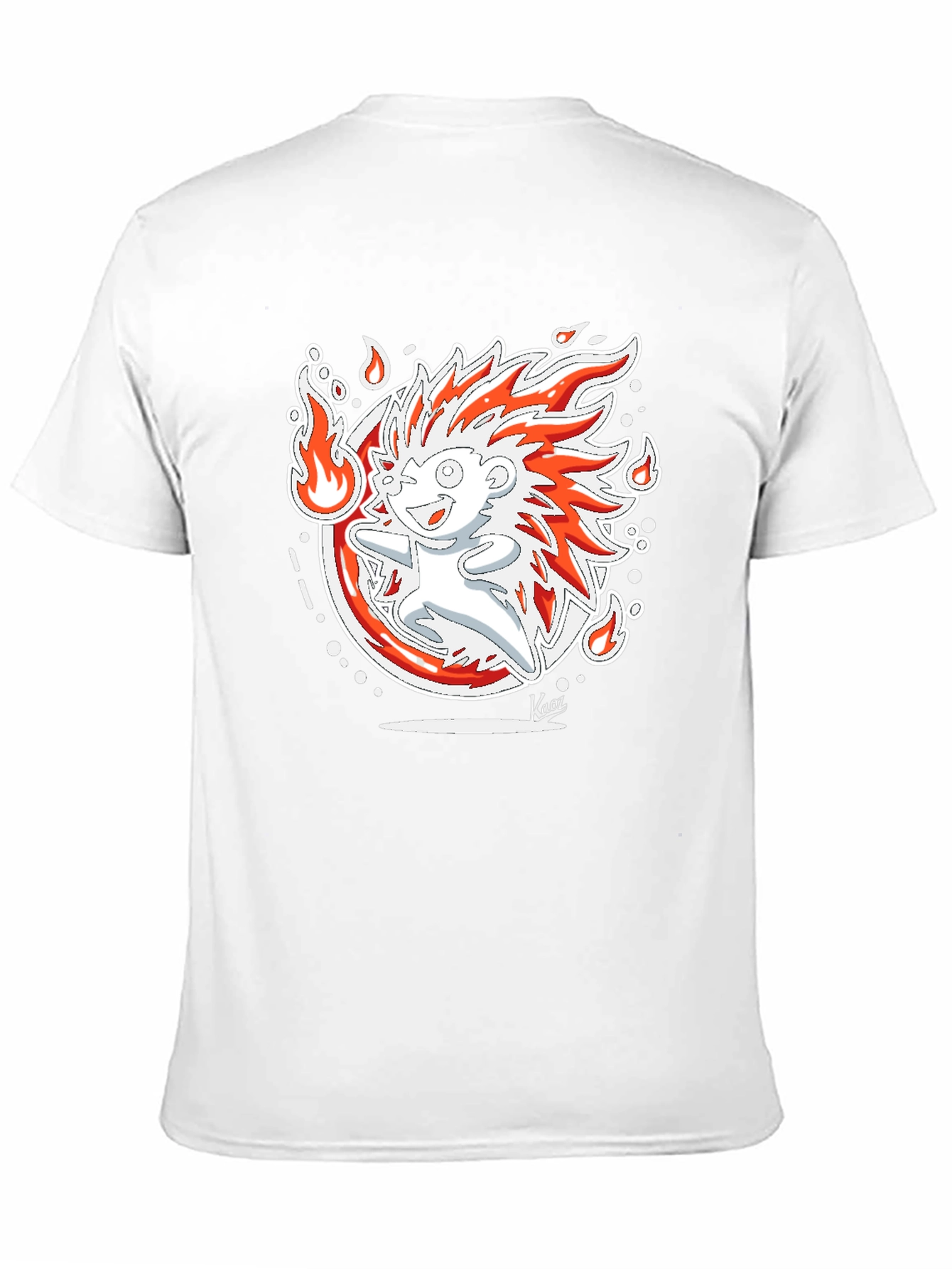 Fiery Hedgehog Graphic Print Black T-Shirt