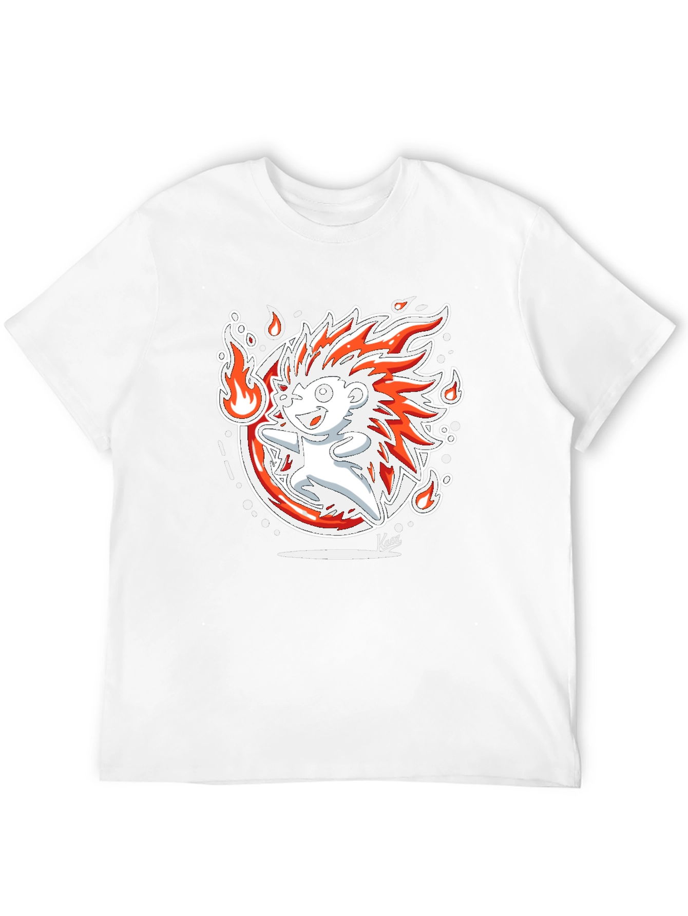 Fiery Hedgehog Graphic Print Black T-Shirt