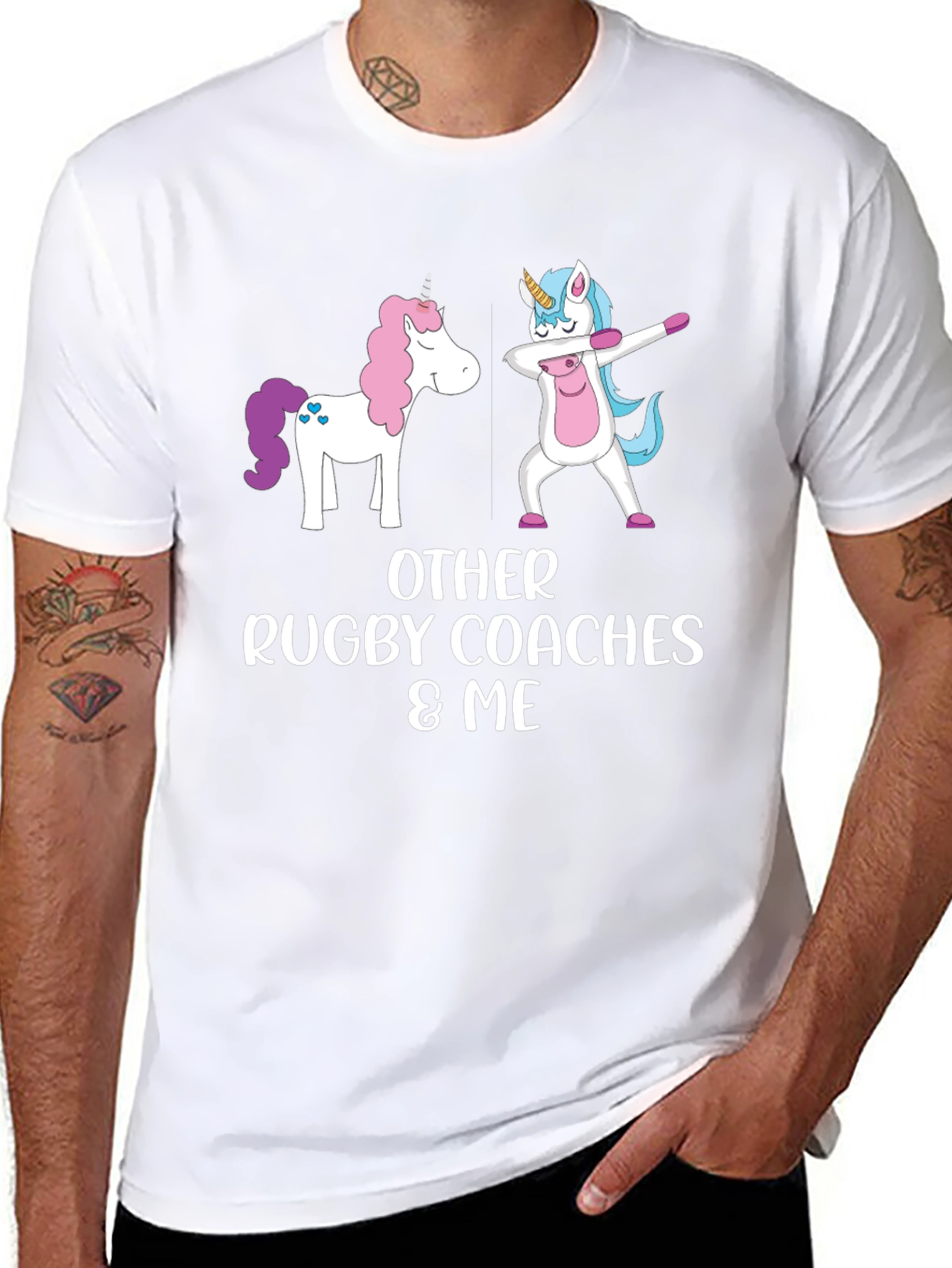 Funny Rugby Coach Unicorn Graphic Tee