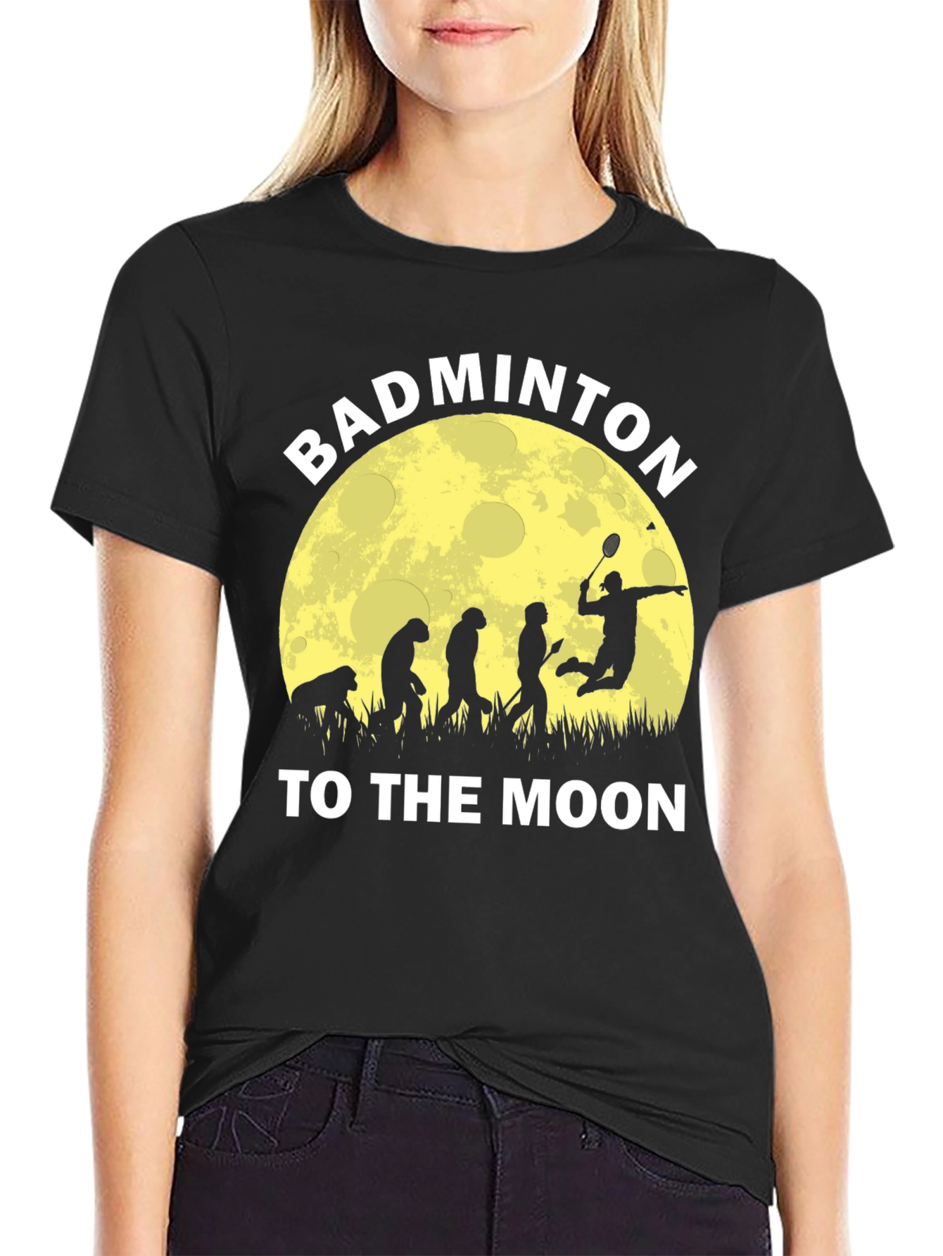 Badminton Evolution T-Shirt - Fly to the Moon!