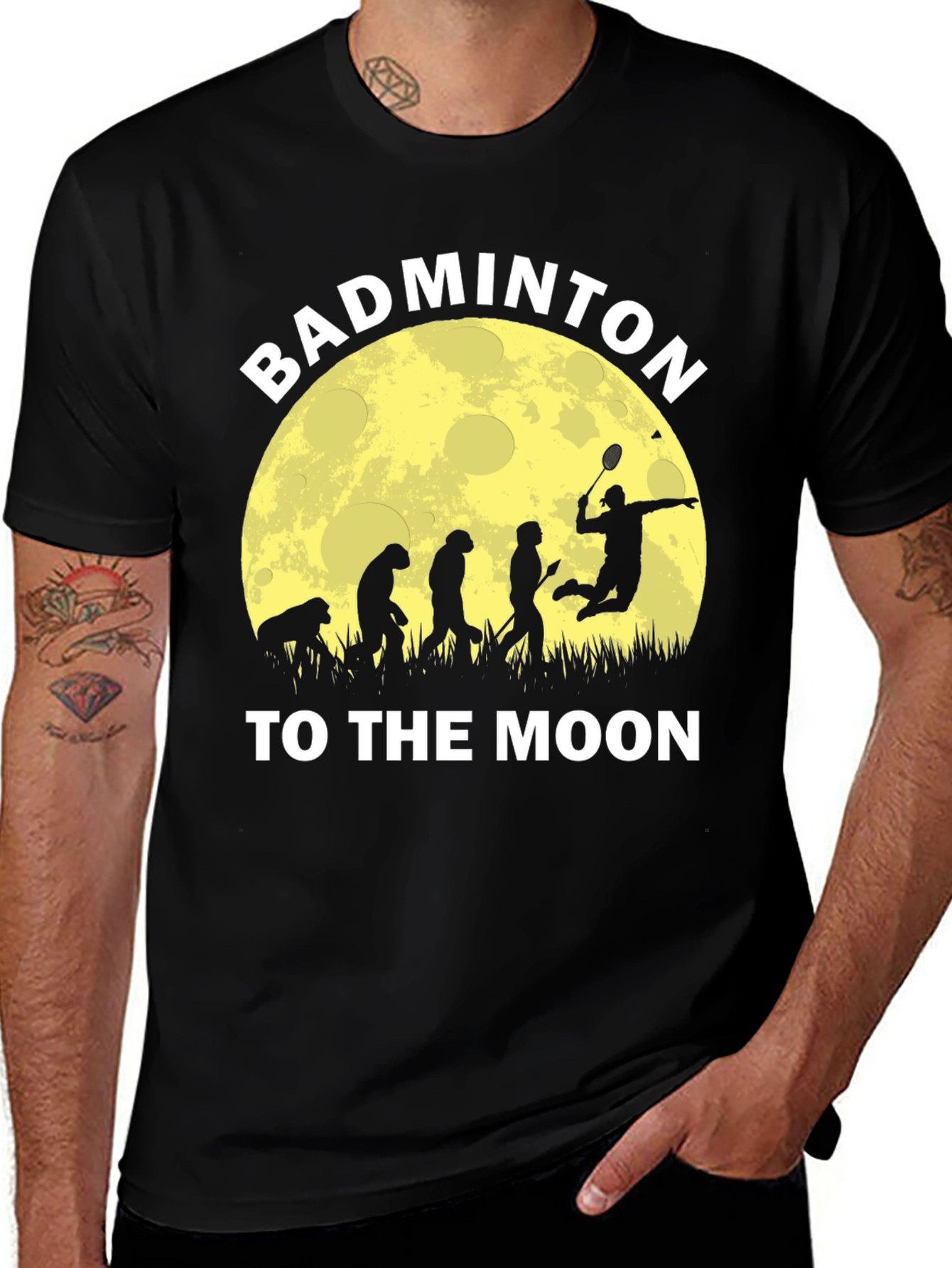 Badminton Evolution T-Shirt - Fly to the Moon!
