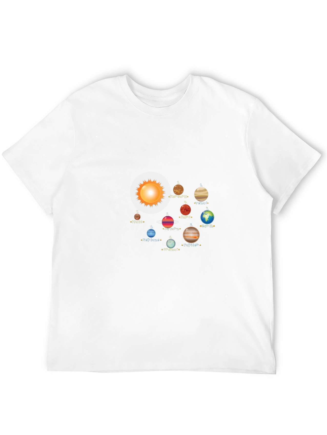 Planets Solar System Black T-Shirt