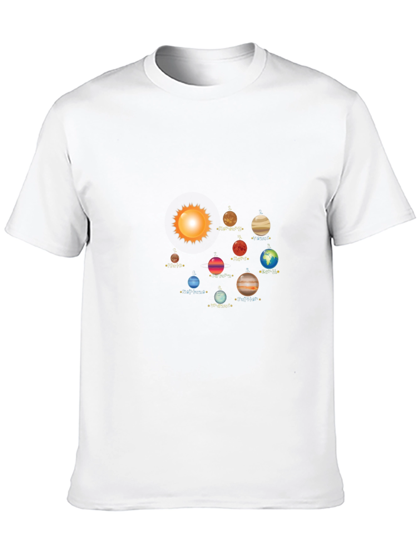 Planets Solar System Black T-Shirt