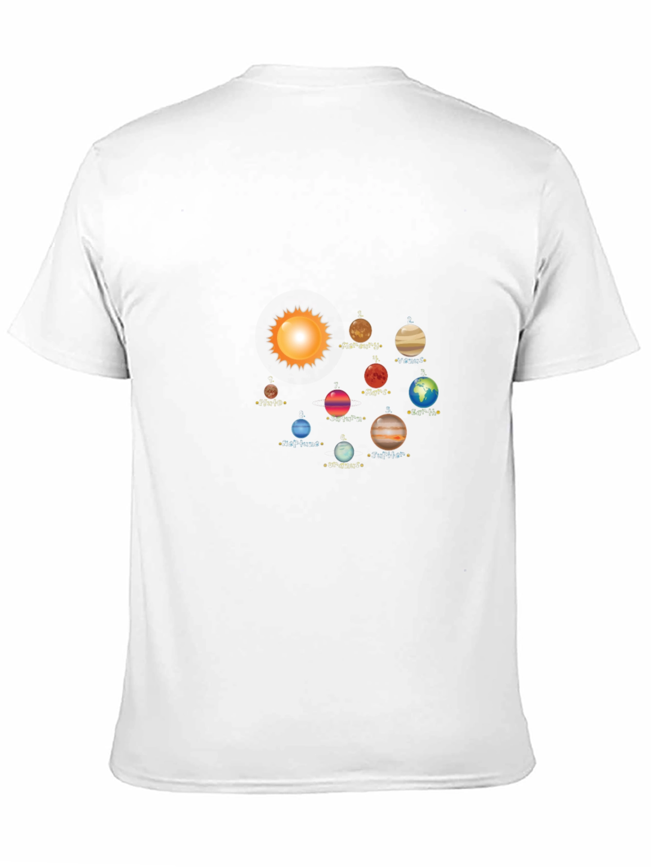 Planets Solar System Black T-Shirt