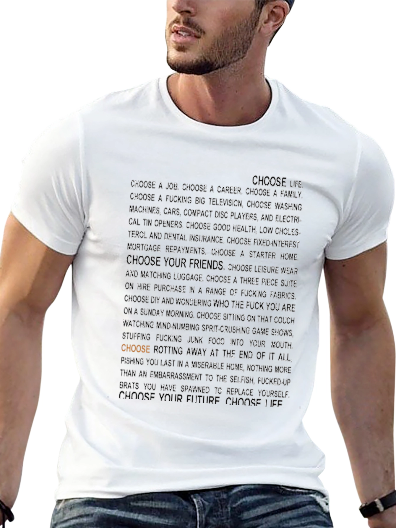 Choose Life Slogan T-Shirt - Black