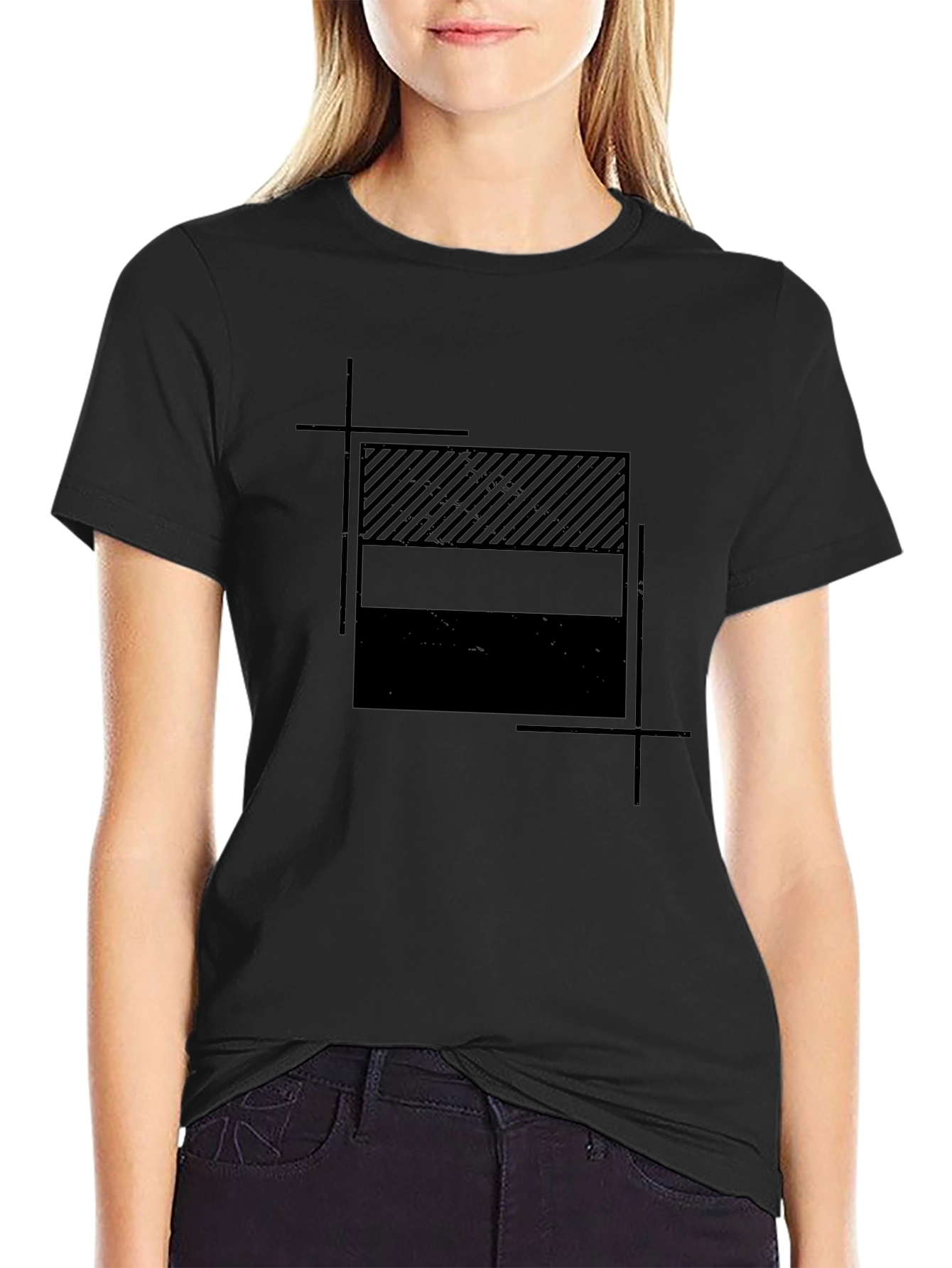 Modern Graphic Tee - Stylish Striped Block Design