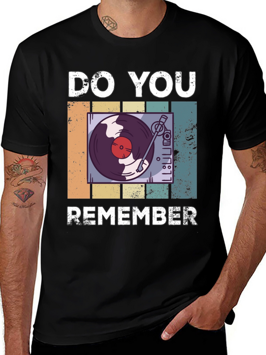 Do You Remember Vinyl Record Player Retro Graphic T-Shirt