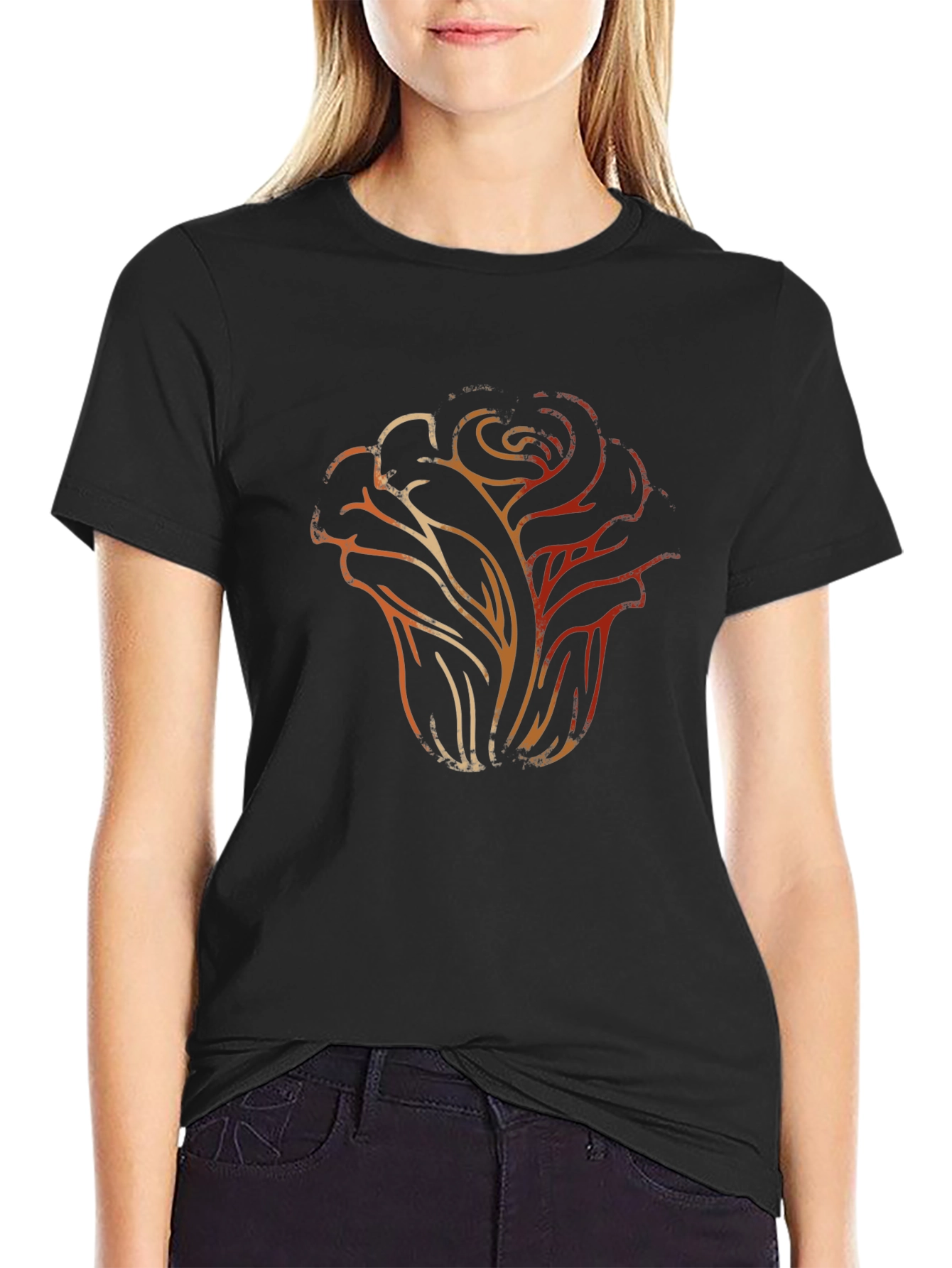 Abstract Rose Graphic Tee - Modern Casual Style