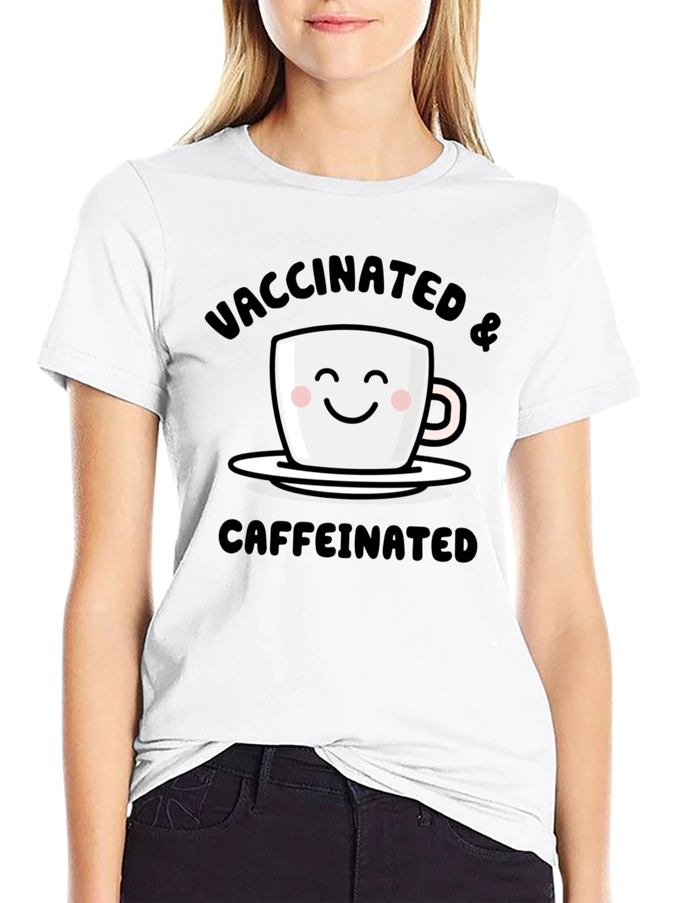 Vaccinated & Caffeinated T-Shirt - Novelty Tee