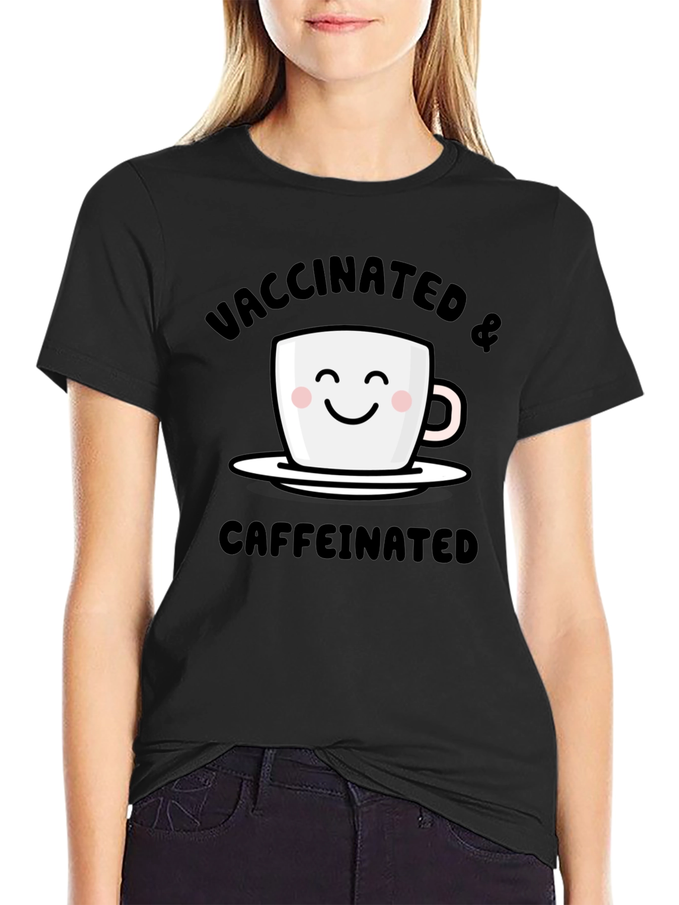 Vaccinated & Caffeinated T-Shirt - Novelty Tee