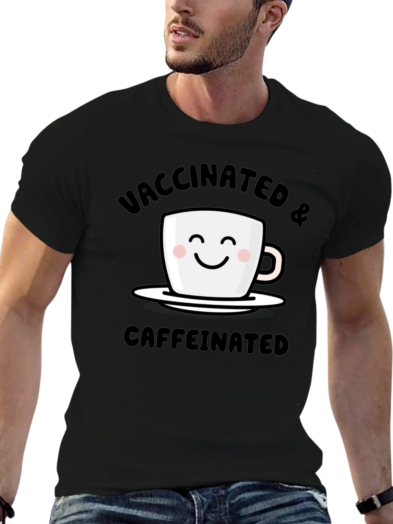 Vaccinated & Caffeinated T-Shirt - Novelty Tee