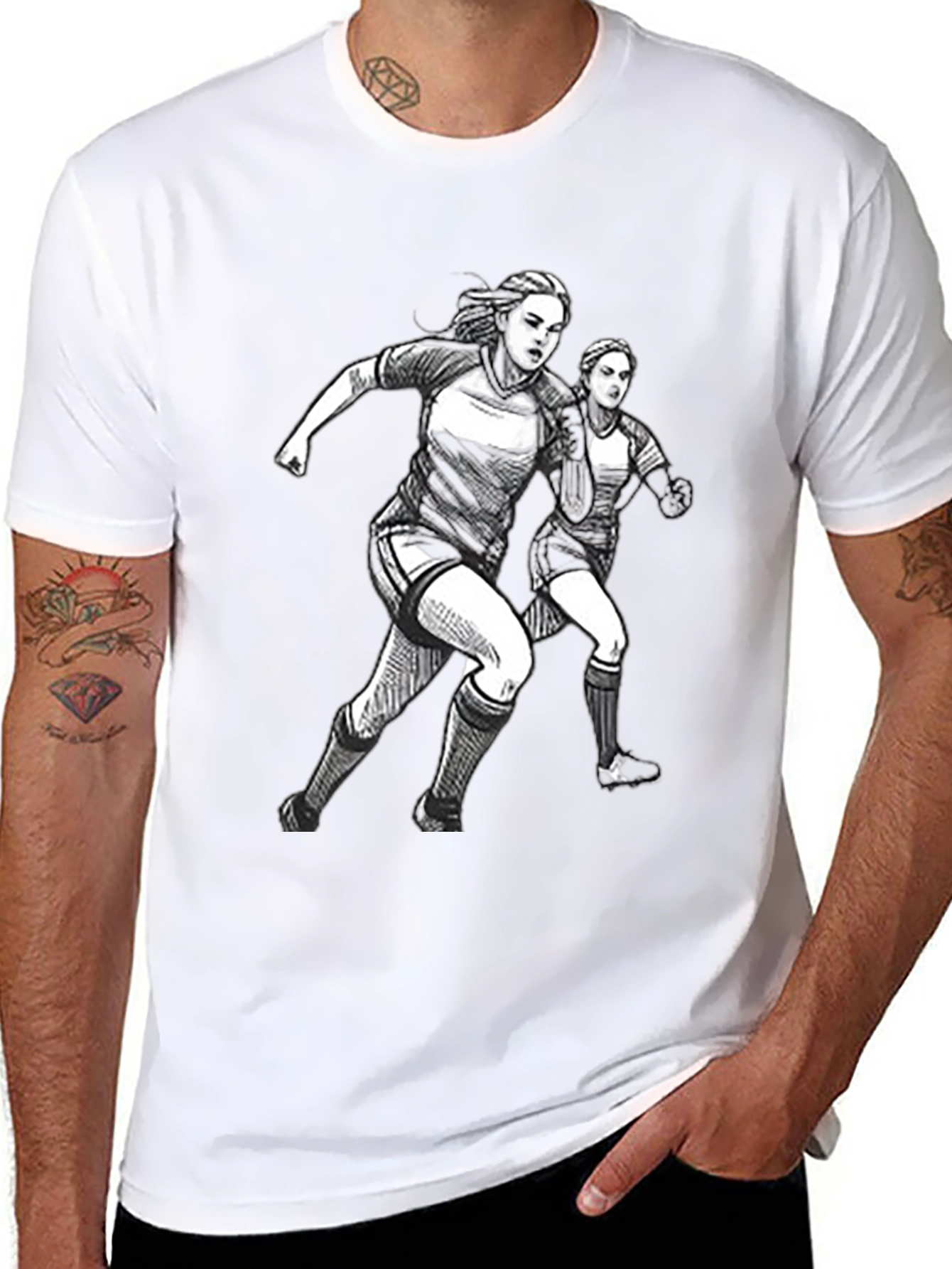 Womens Soccer Graphic Tee - Black