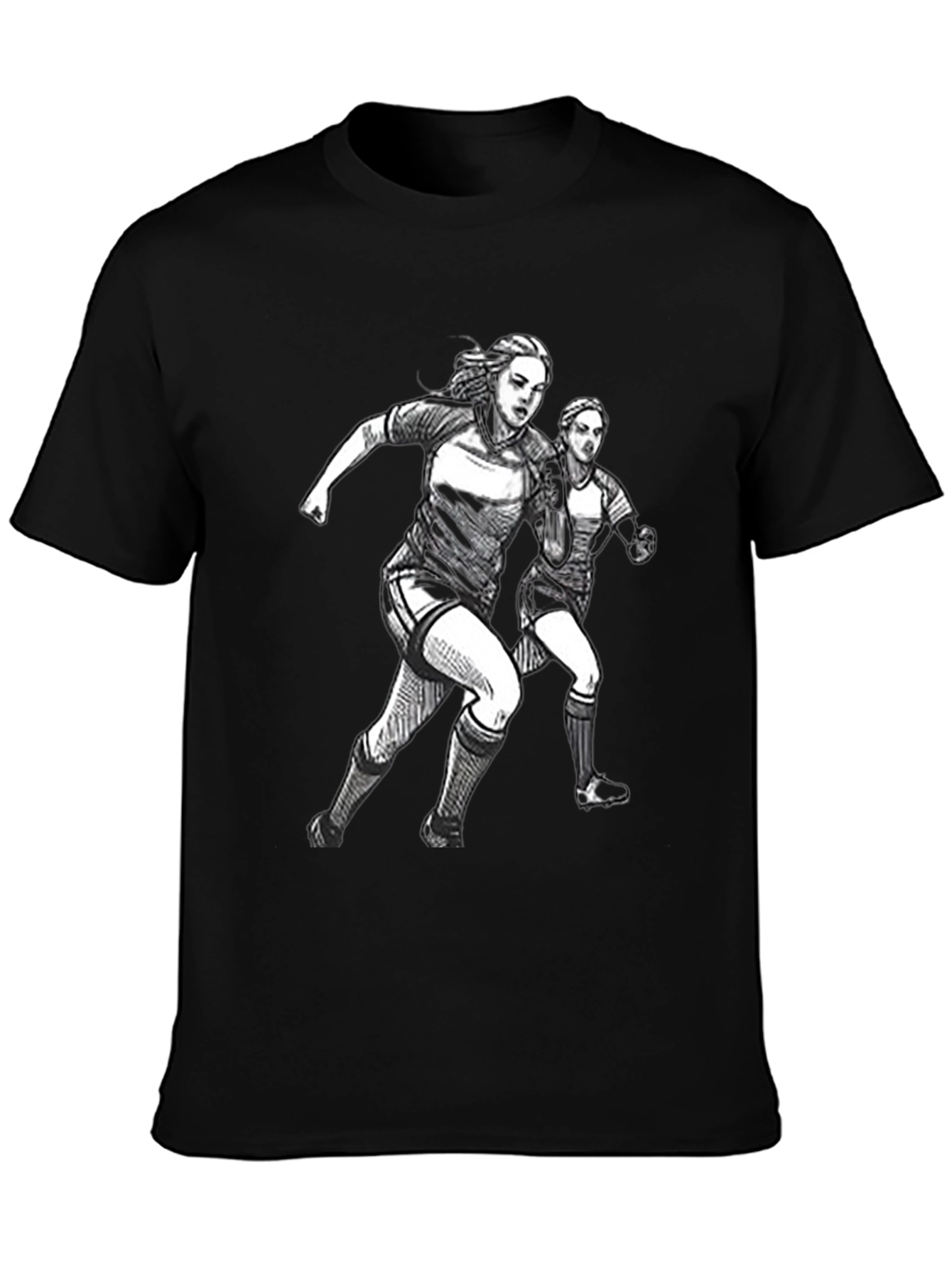 Womens Soccer Graphic Tee - Black