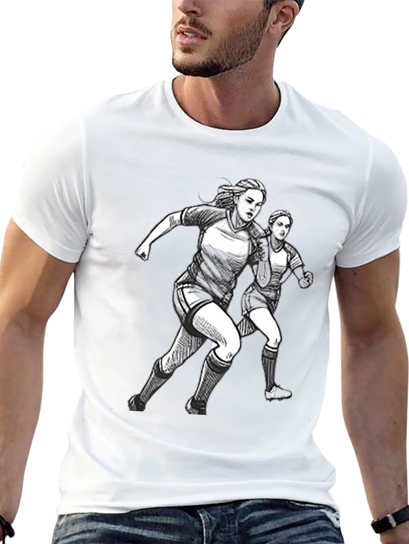 Womens Soccer Graphic Tee - Black