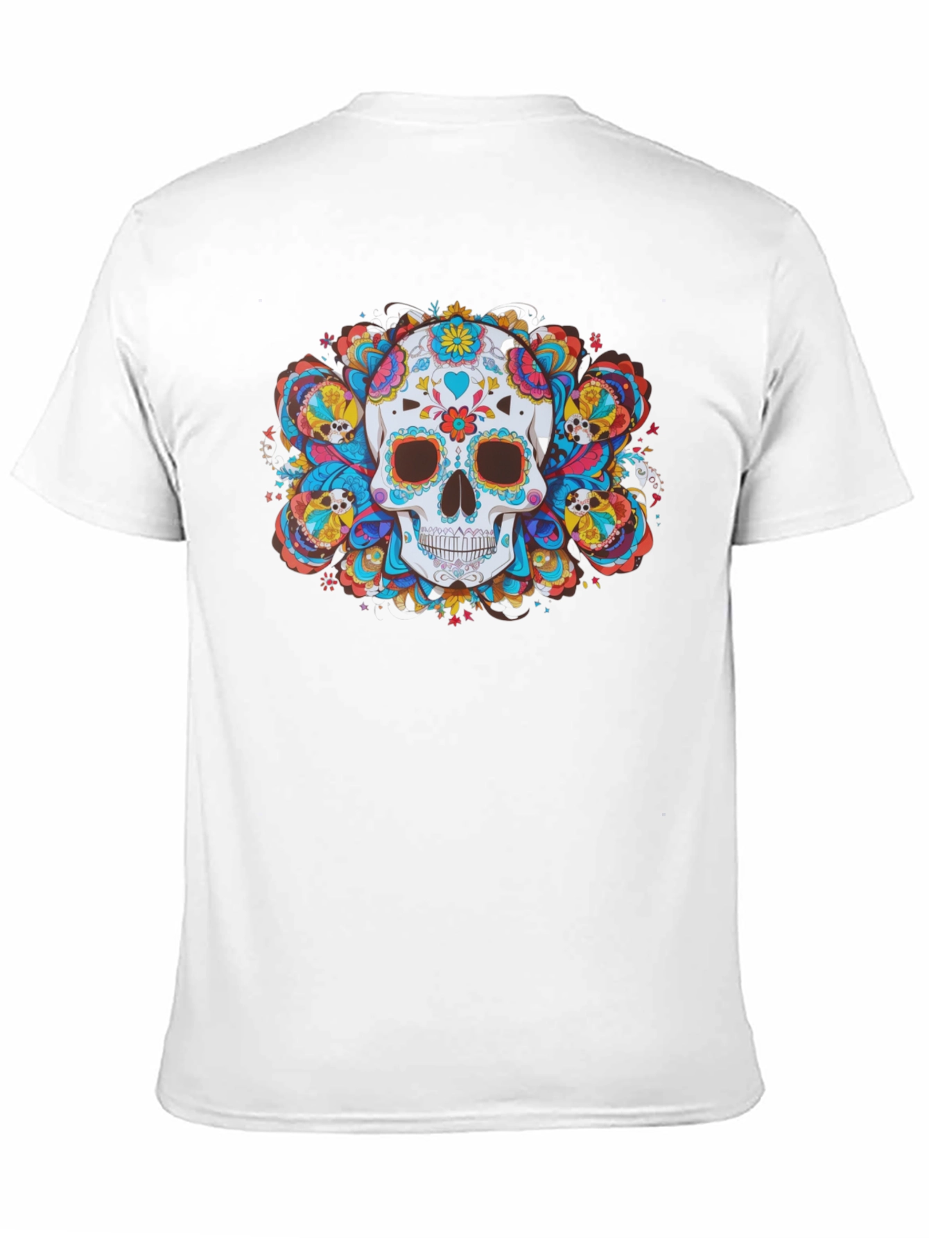 Day of the Dead Skull Graphic Tee - Black