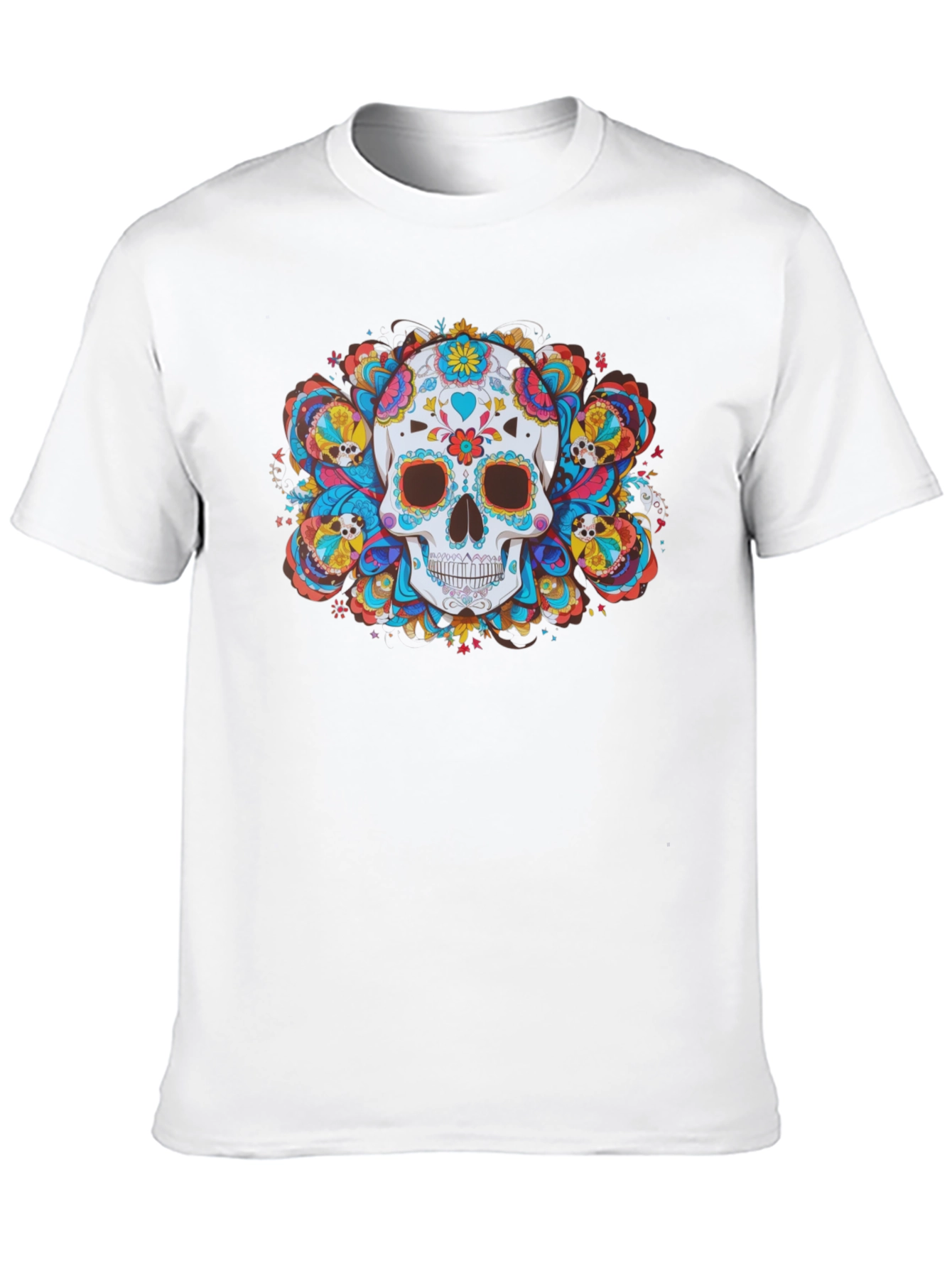 Day of the Dead Skull Graphic Tee - Black