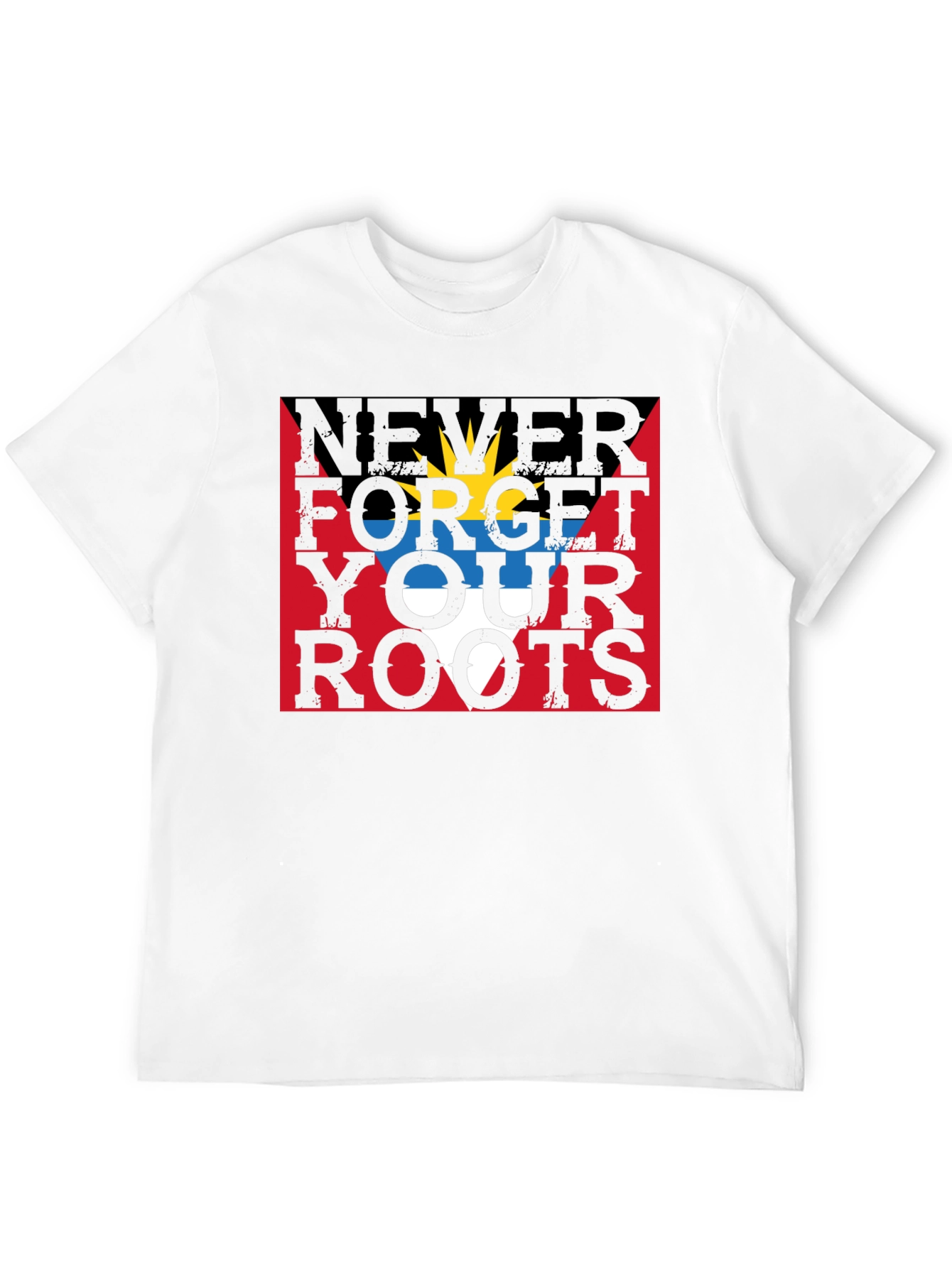 Never Forget Your Roots Antigua Flag T-Shirt