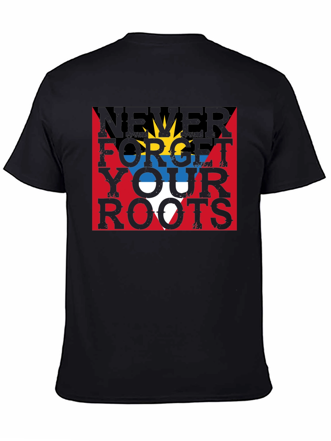Never Forget Your Roots Antigua Flag T-Shirt