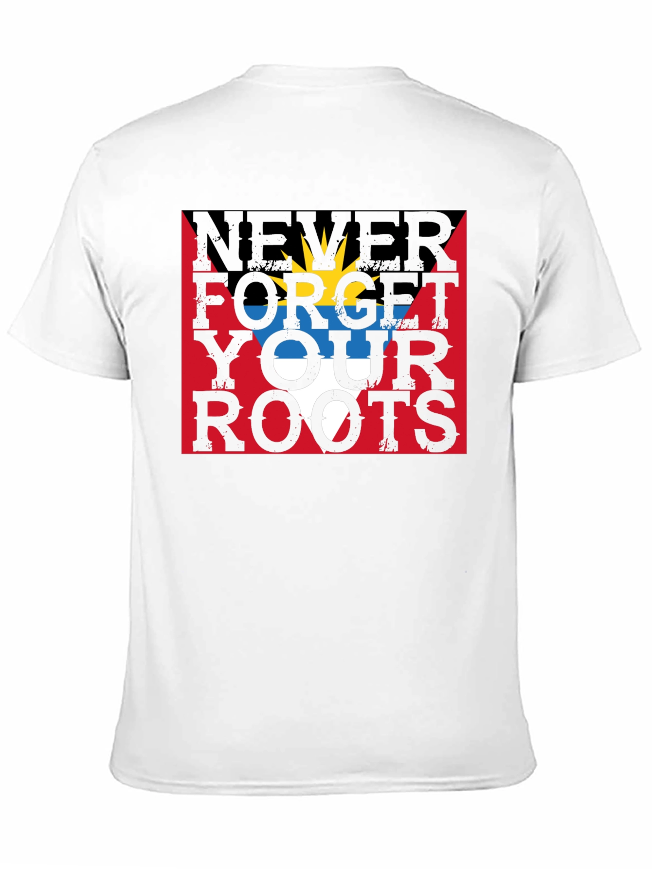 Never Forget Your Roots Antigua Flag T-Shirt